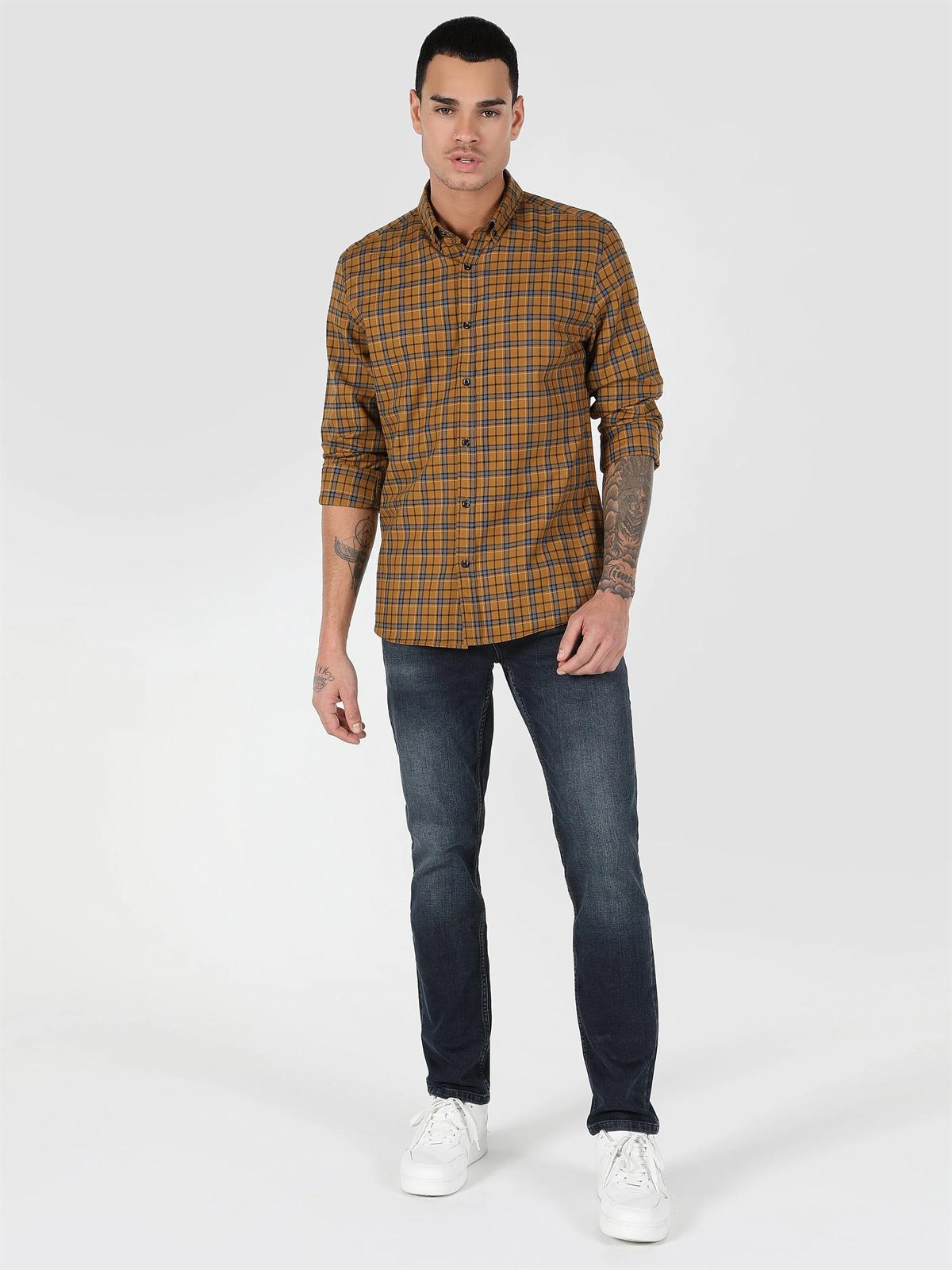 DOKUMA ÜST ERKEK UZUN KOL GÖMLEK Slim Fit