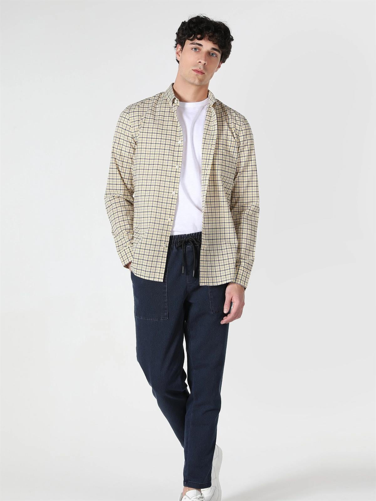 DOKUMA ÜST ERKEK UZUN KOL GÖMLEK Slim Fit