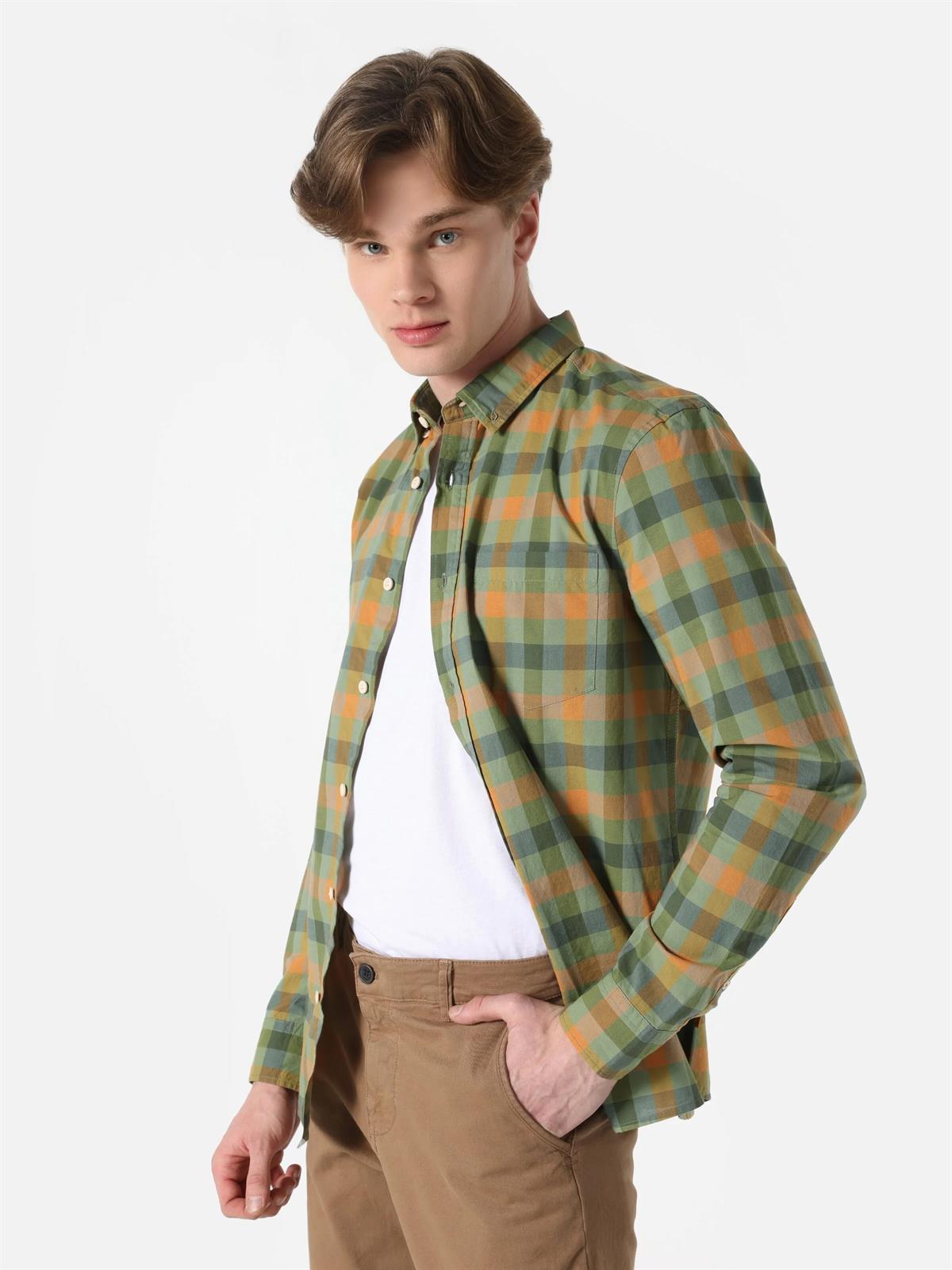 DOKUMA ÜST ERKEK UZUN KOL GÖMLEK Slim Fit