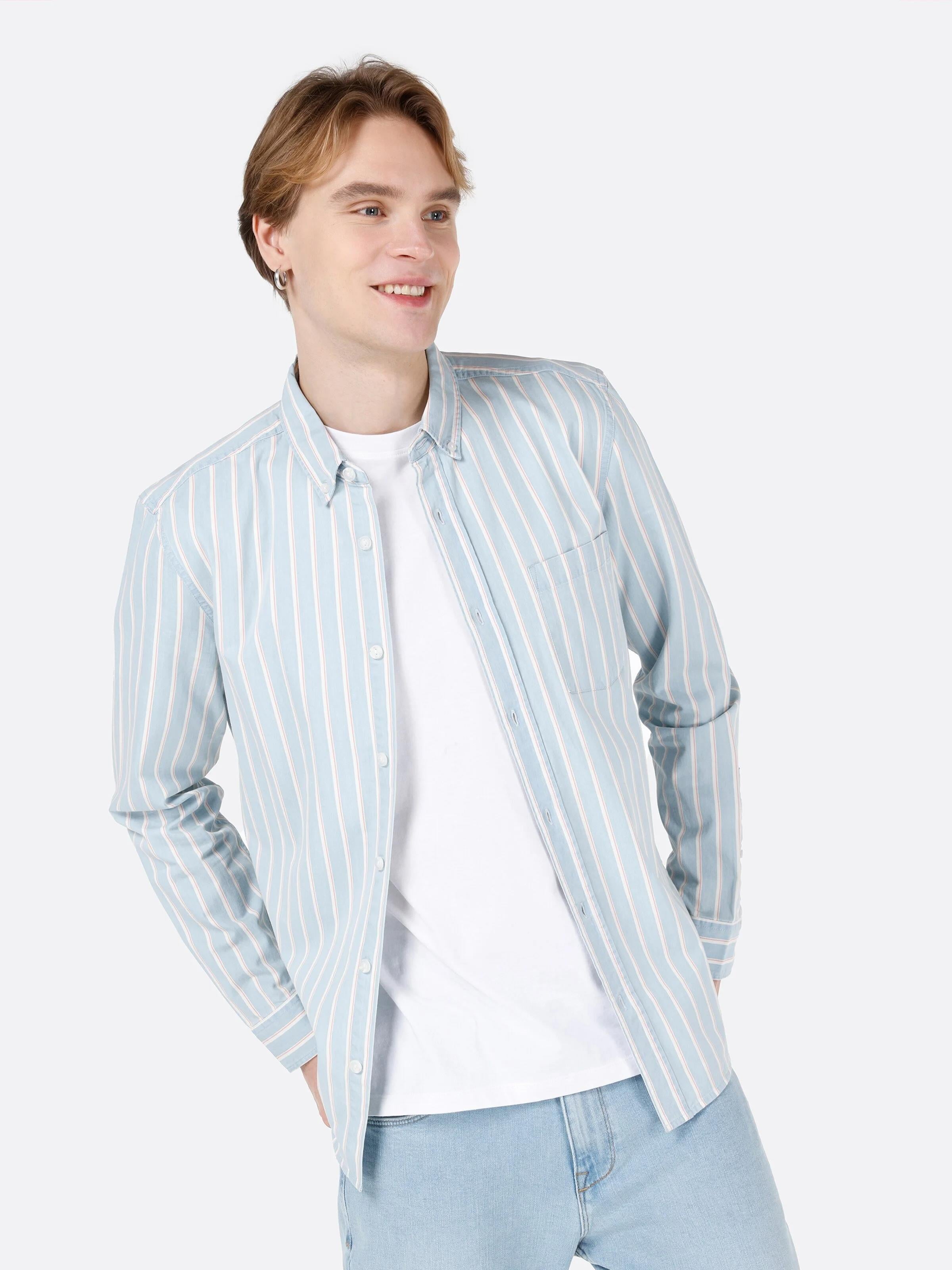 DOKUMA ÜST ERKEK UZUN KOL GÖMLEK Slim Fit