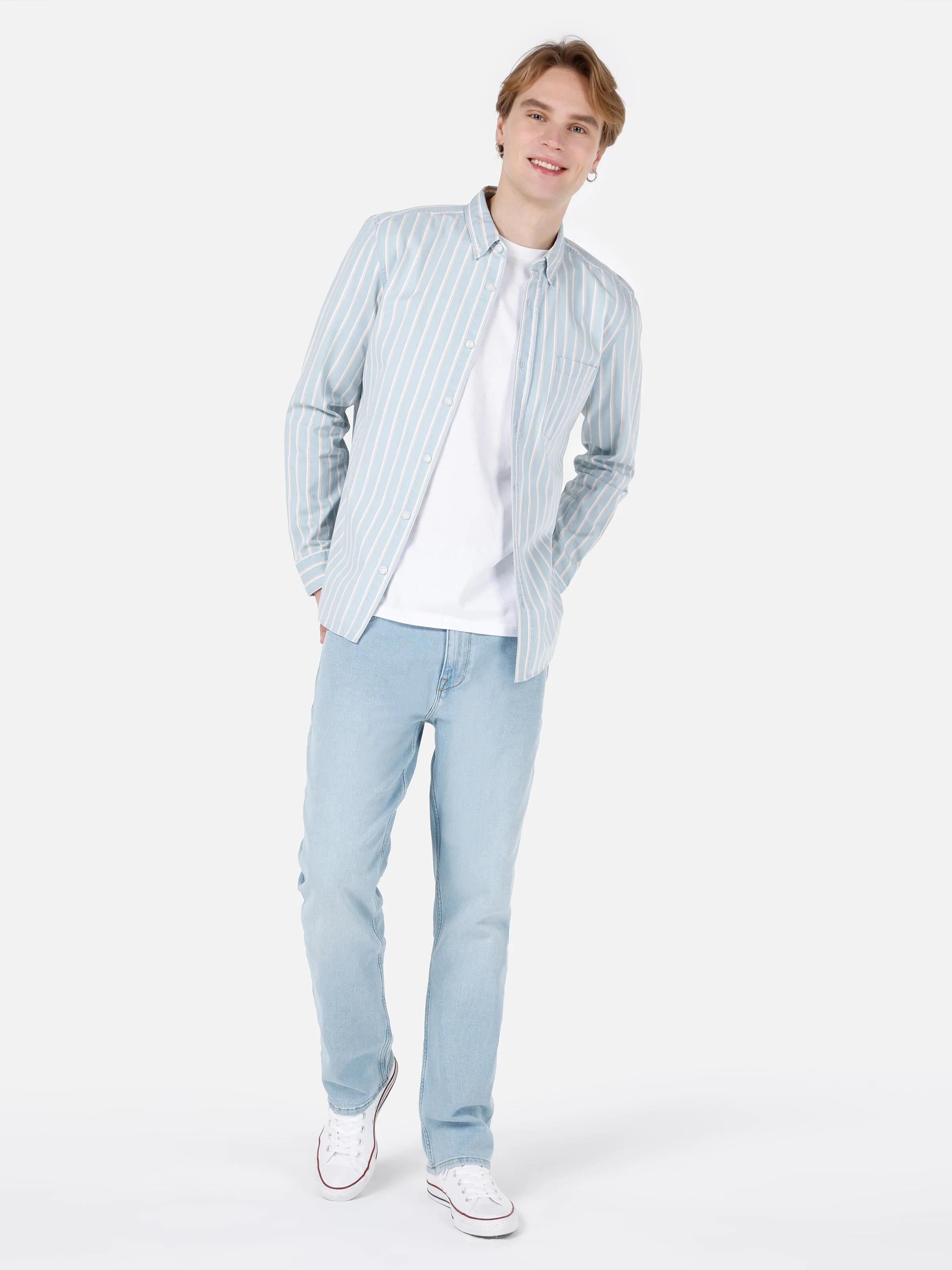 DOKUMA ÜST ERKEK UZUN KOL GÖMLEK Slim Fit