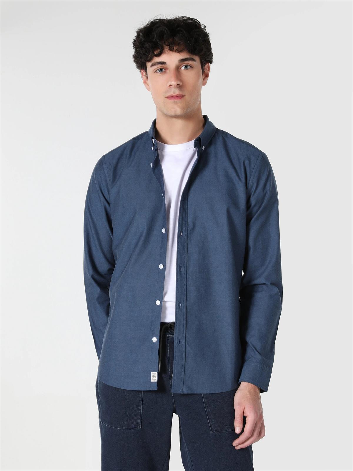 DOKUMA ÜST ERKEK UZUN KOL GÖMLEK Slim Fit