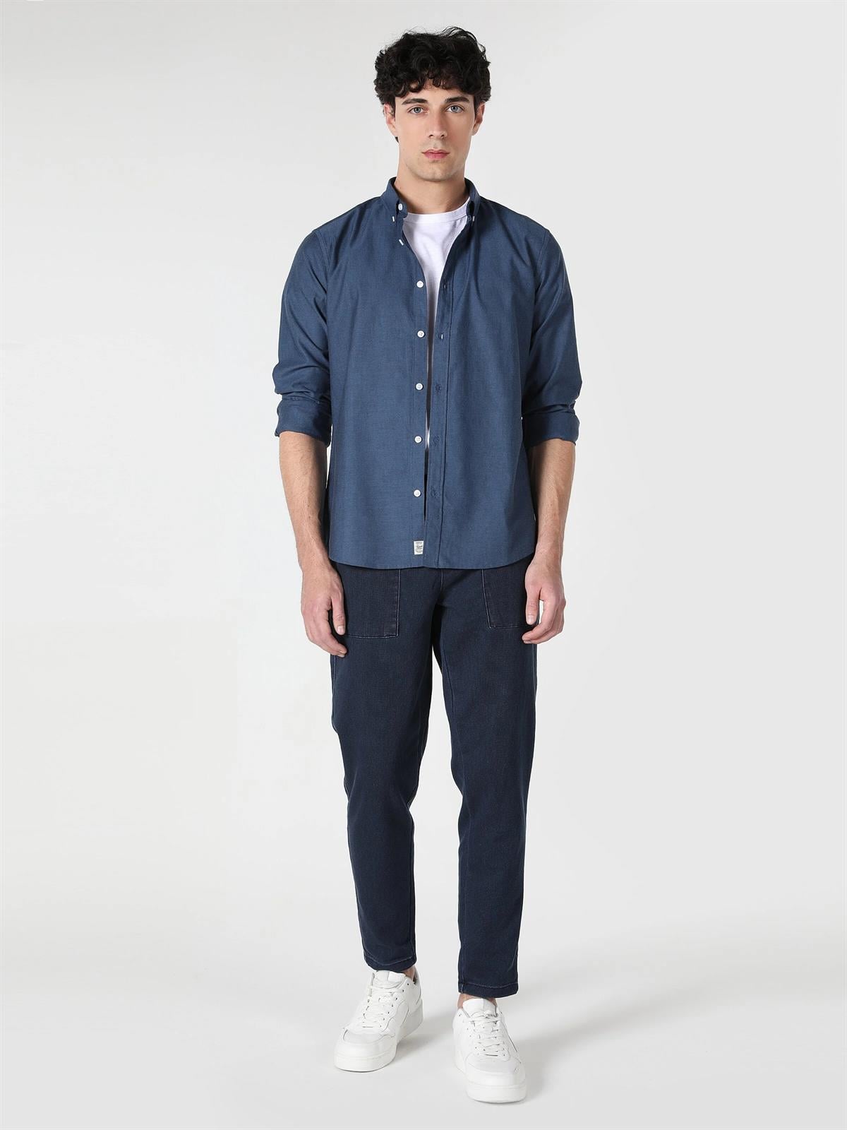 DOKUMA ÜST ERKEK UZUN KOL GÖMLEK Slim Fit