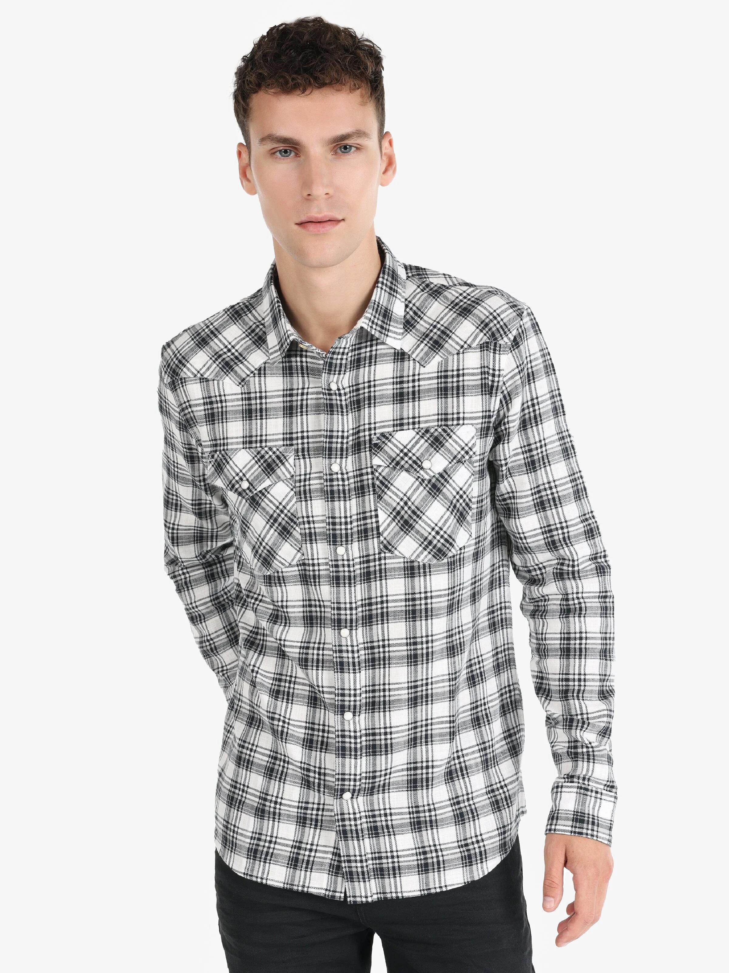 DOKUMA ÜST ERKEK UZUN KOL GÖMLEK Slim Fit