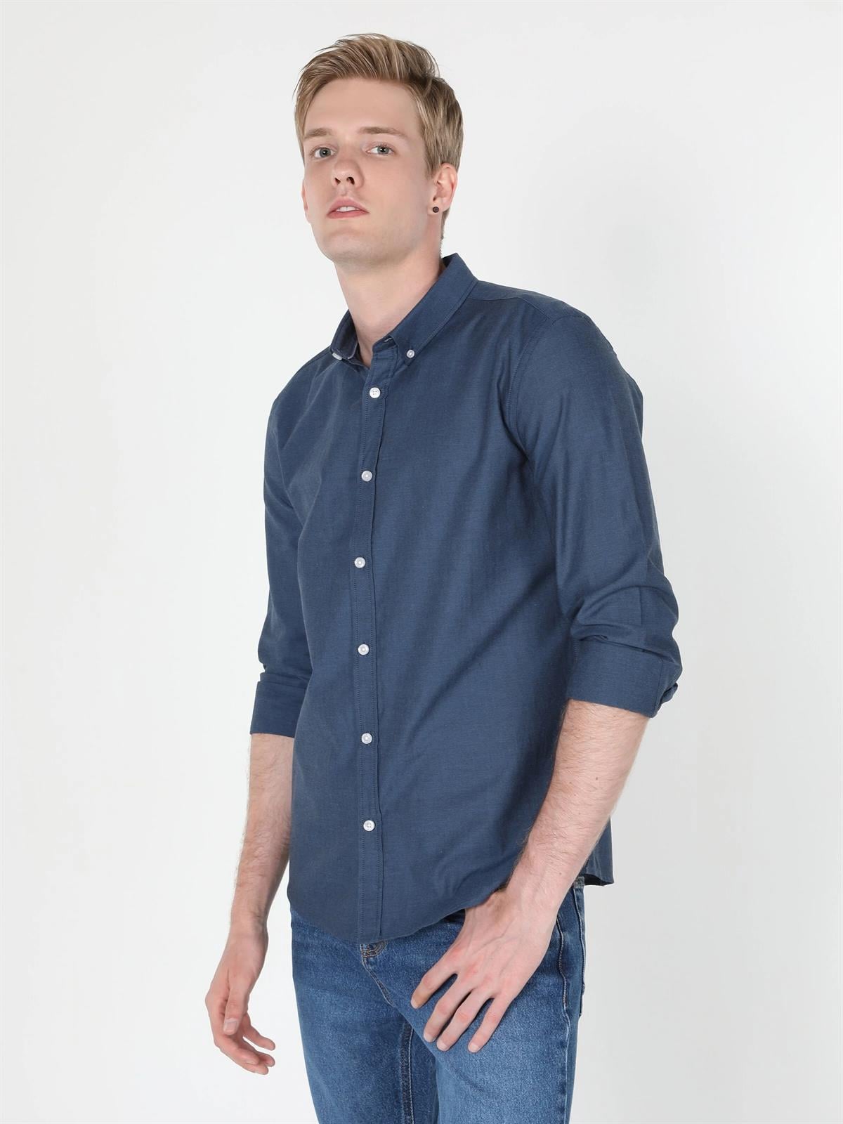 DOKUMA ÜST ERKEK UZUN KOL GÖMLEK Slim Fit