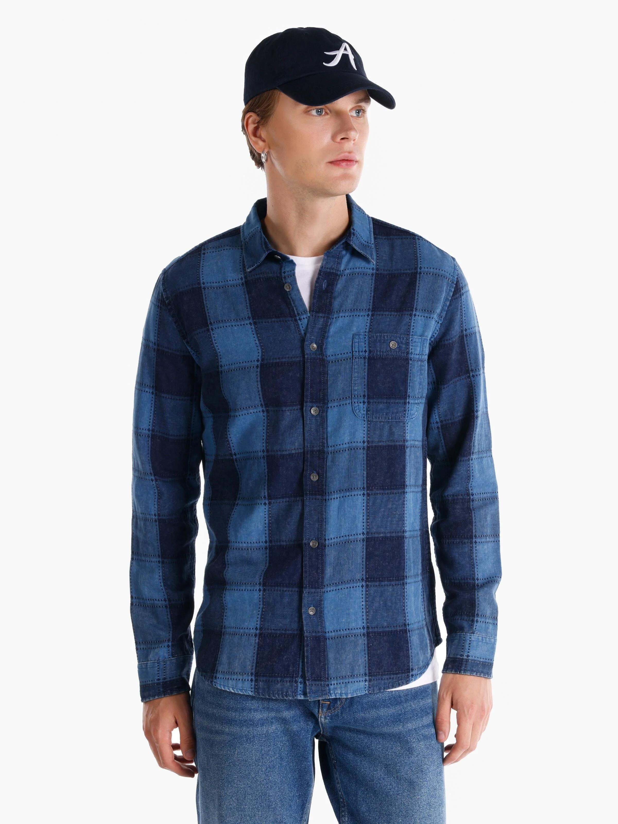 DOKUMA ÜST ERKEK UZUN KOL GÖMLEK Slim Fit