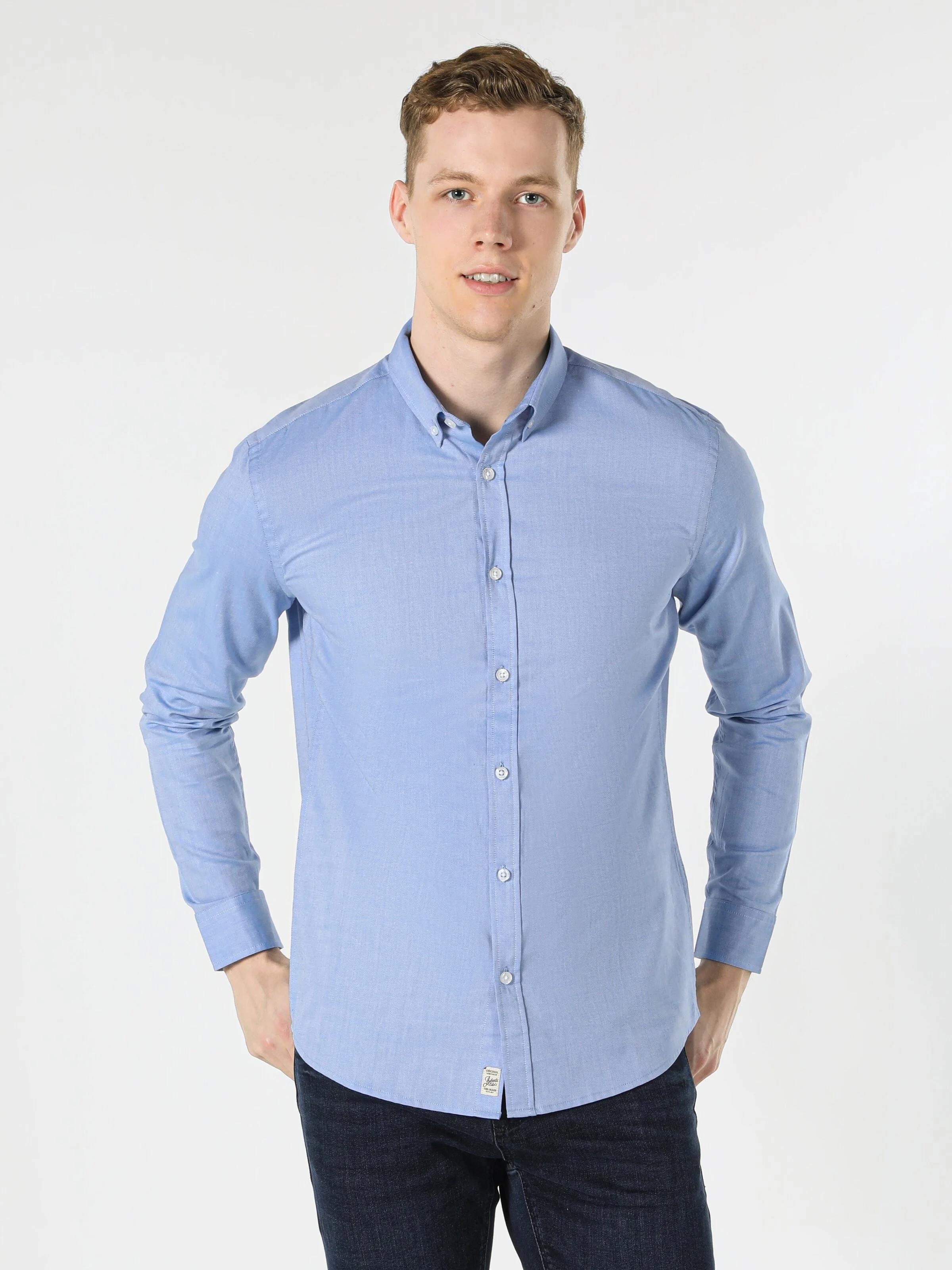 DOKUMA ÜST ERKEK UZUN KOL GÖMLEK Slim Fit