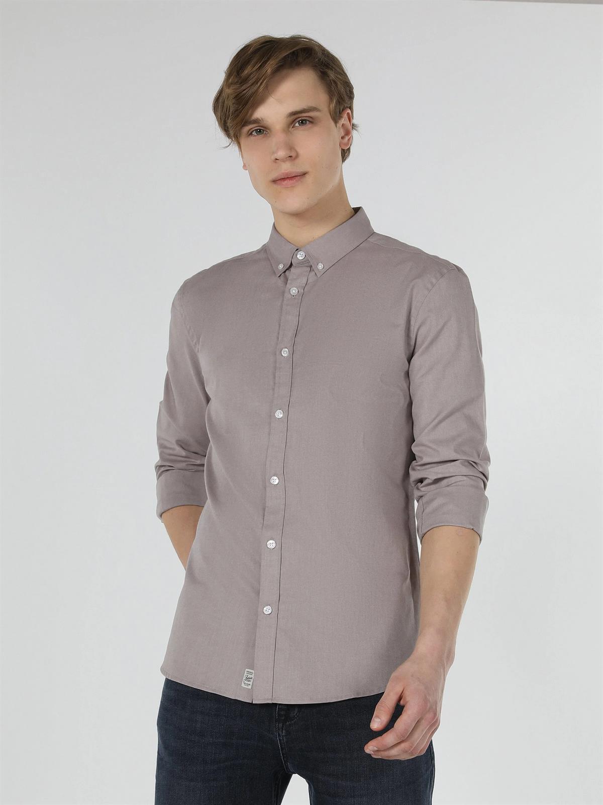 DOKUMA ÜST ERKEK UZUN KOL GÖMLEK Slim Fit