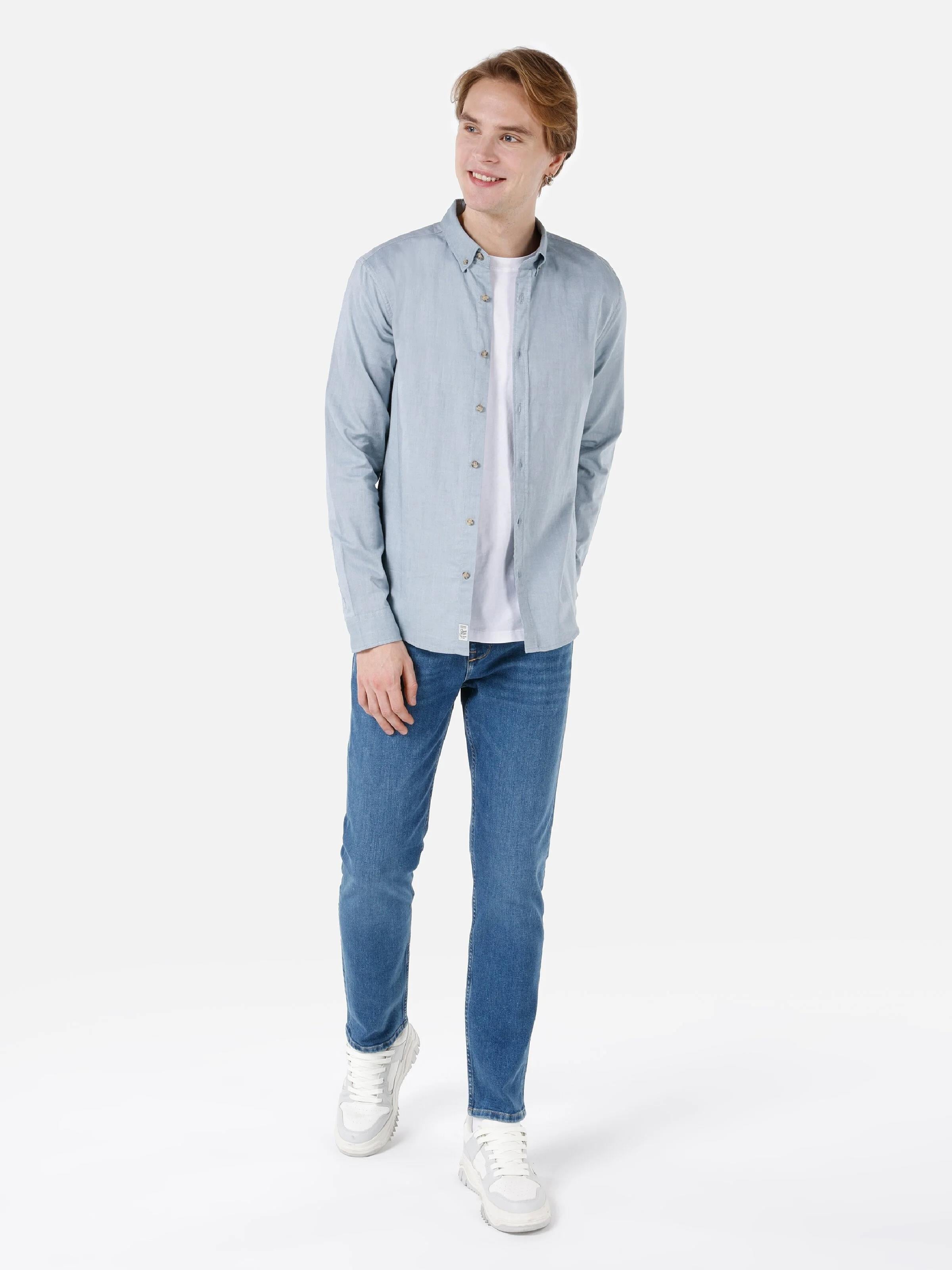 DOKUMA ÜST ERKEK UZUN KOL GÖMLEK Slim Fit