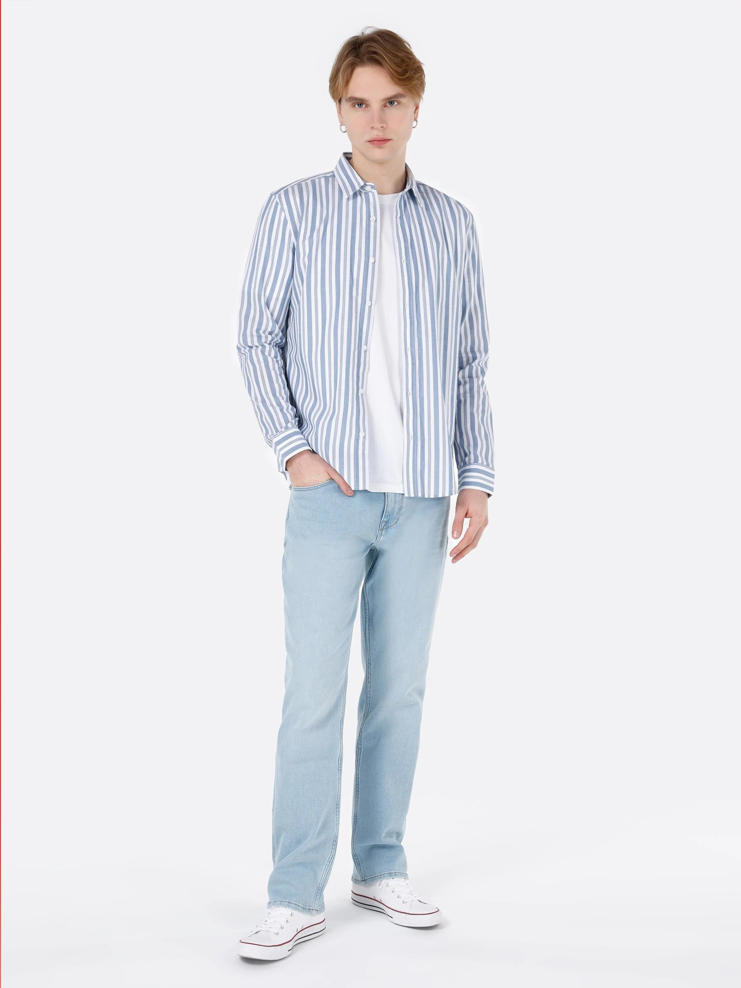 DOKUMA ÜST ERKEK UZUN KOL GÖMLEK Slim Fit