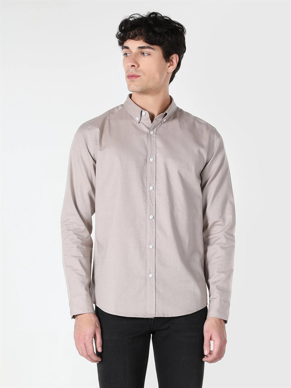 DOKUMA ÜST ERKEK UZUN KOL GÖMLEK Slim Fit