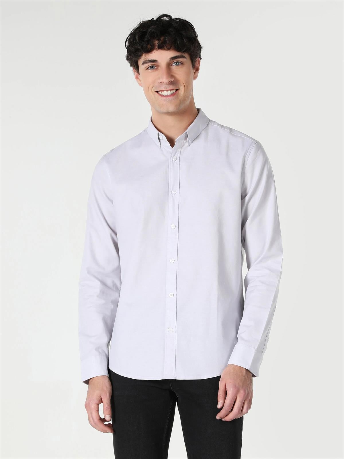 DOKUMA ÜST ERKEK UZUN KOL GÖMLEK Slim Fit