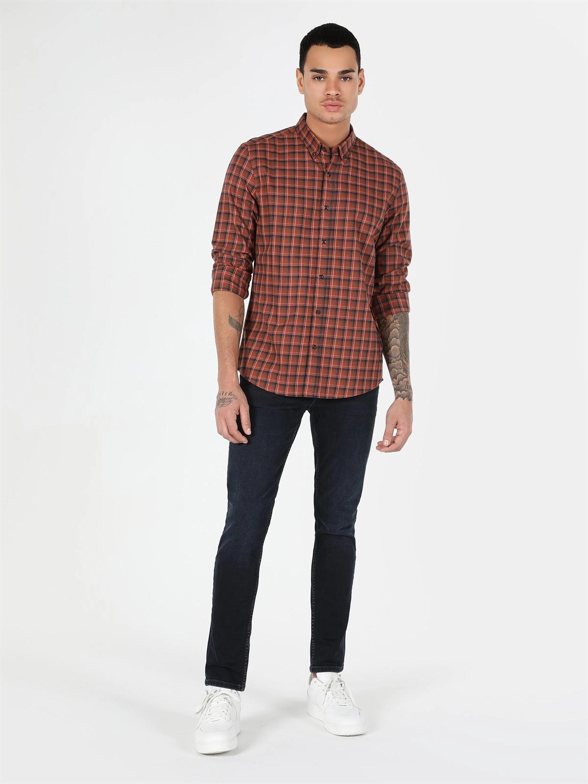 DOKUMA ÜST ERKEK UZUN KOL GÖMLEK Slim Fit