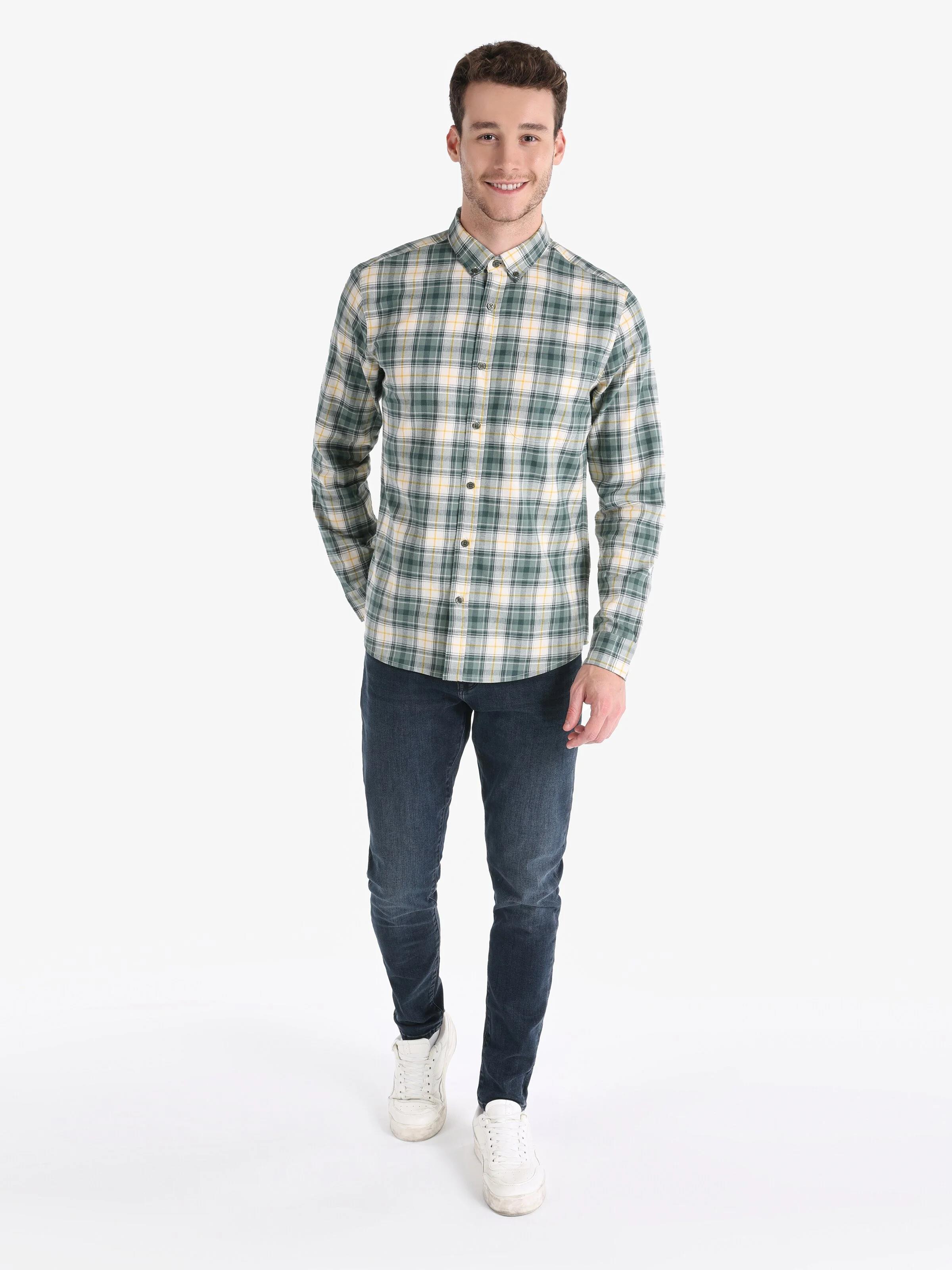 DOKUMA ÜST ERKEK UZUN KOL GÖMLEK Slim Fit