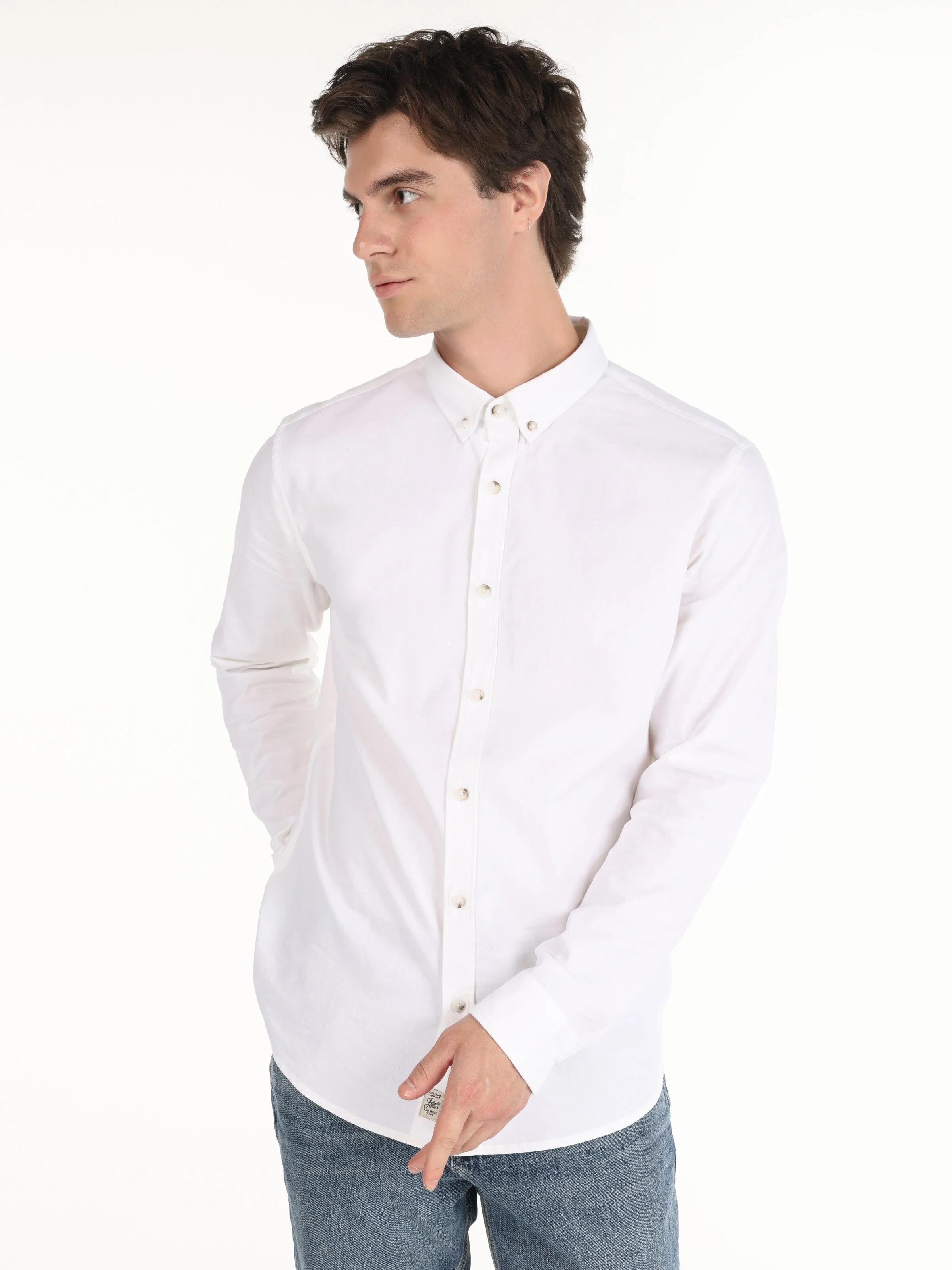 DOKUMA ÜST ERKEK UZUN KOL GÖMLEK Slim Fit
