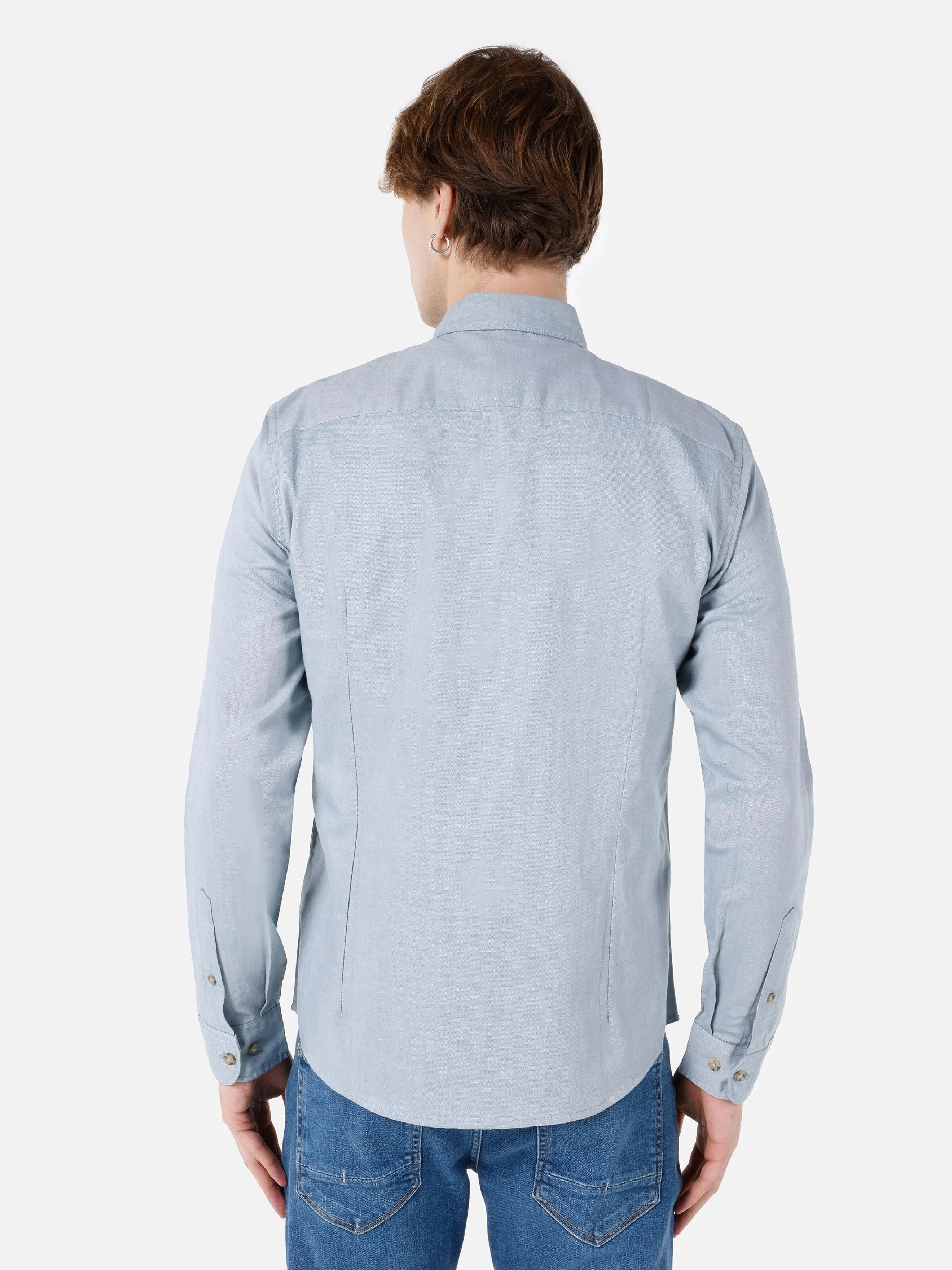 DOKUMA ÜST ERKEK UZUN KOL GÖMLEK Slim Fit