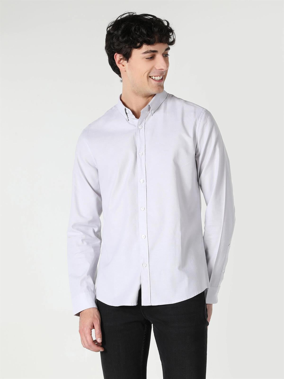 DOKUMA ÜST ERKEK UZUN KOL GÖMLEK Slim Fit