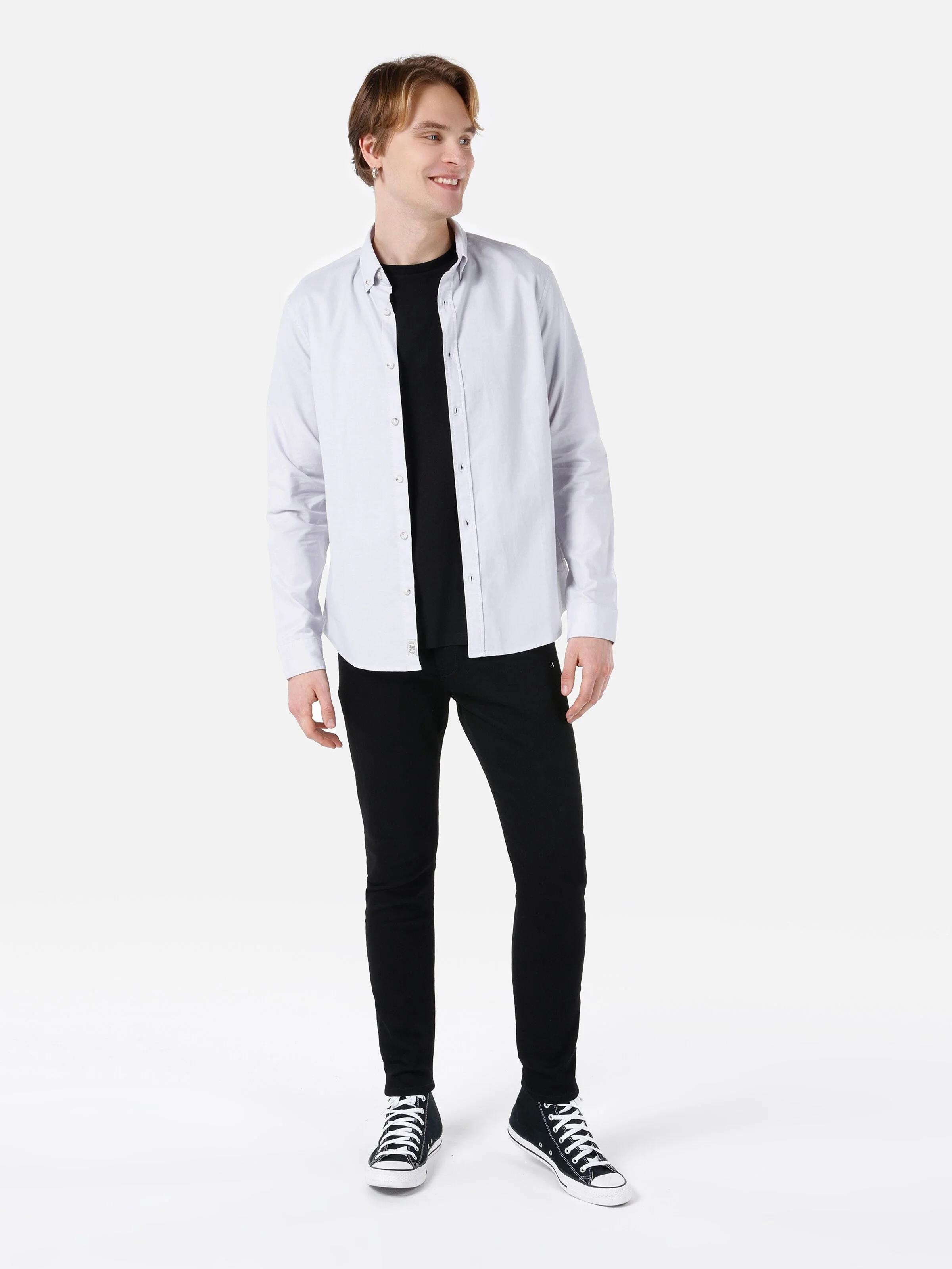 DOKUMA ÜST ERKEK UZUN KOL GÖMLEK Slim Fit