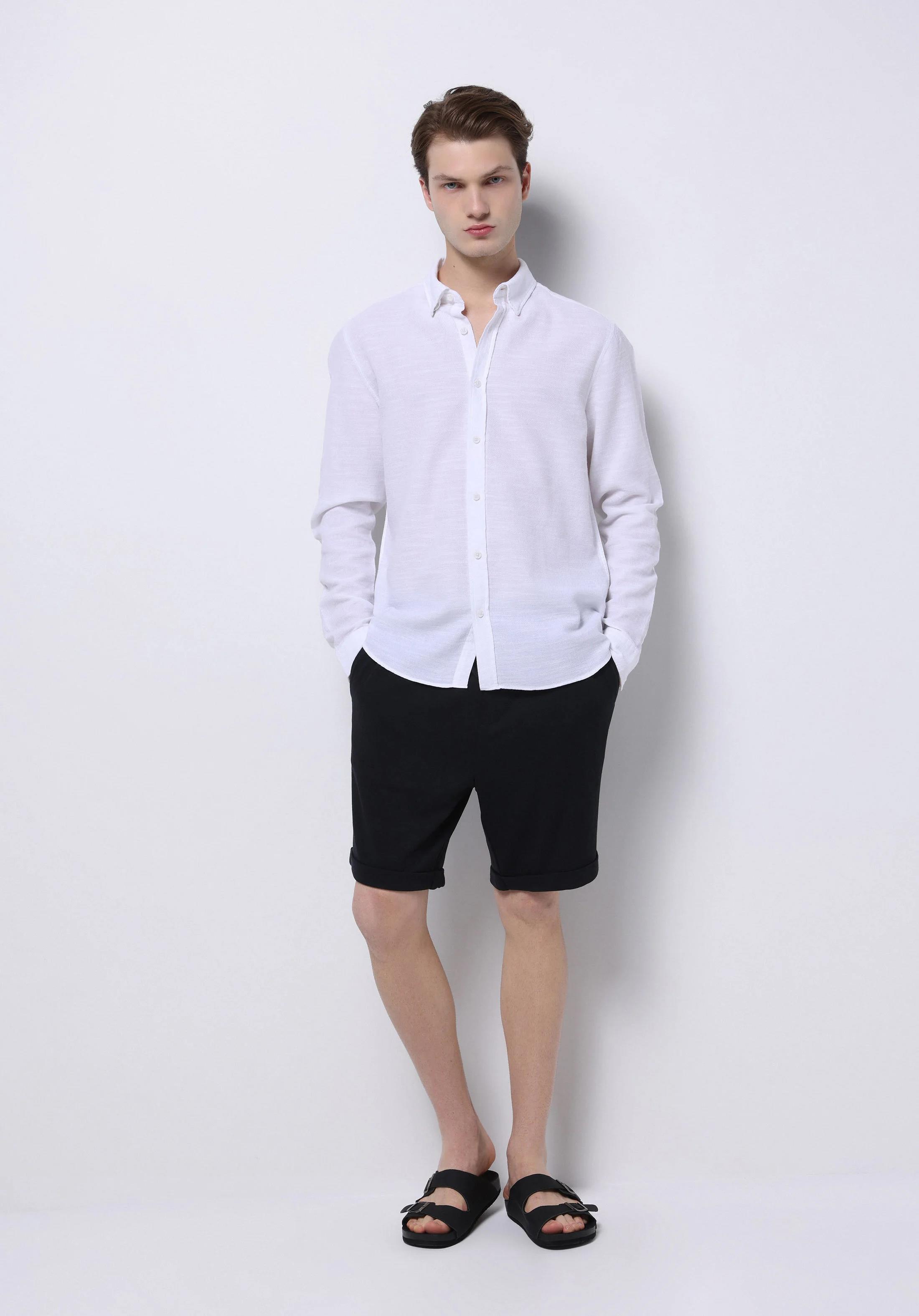 DOKUMA ÜST ERKEK UZUN KOL GÖMLEK Slim Fit