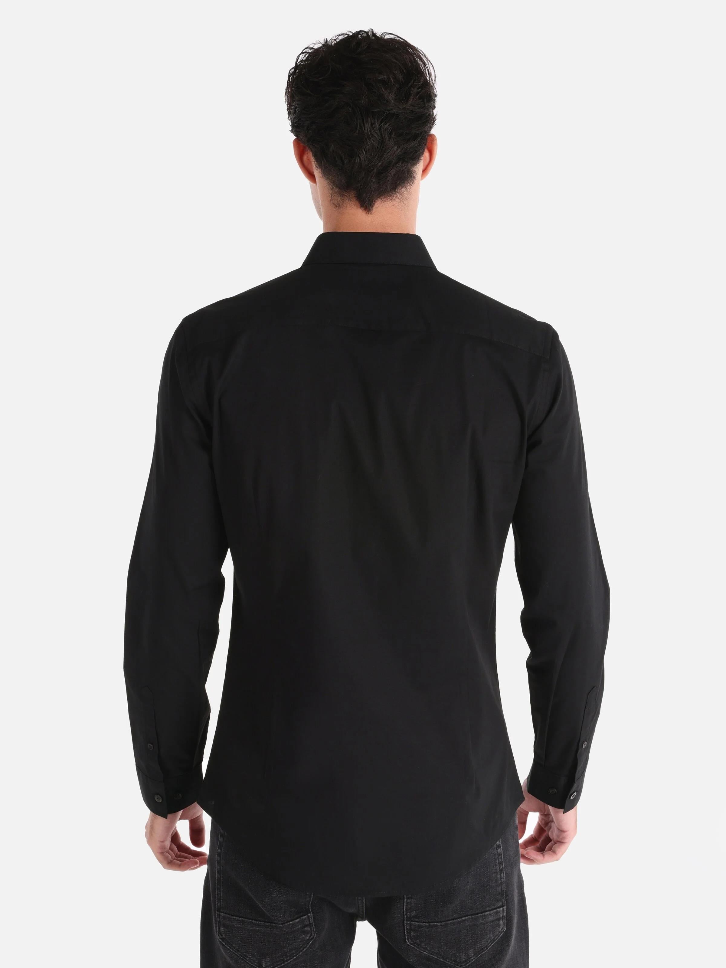 DOKUMA ÜST ERKEK UZUN KOL GÖMLEK Super Slim Fit