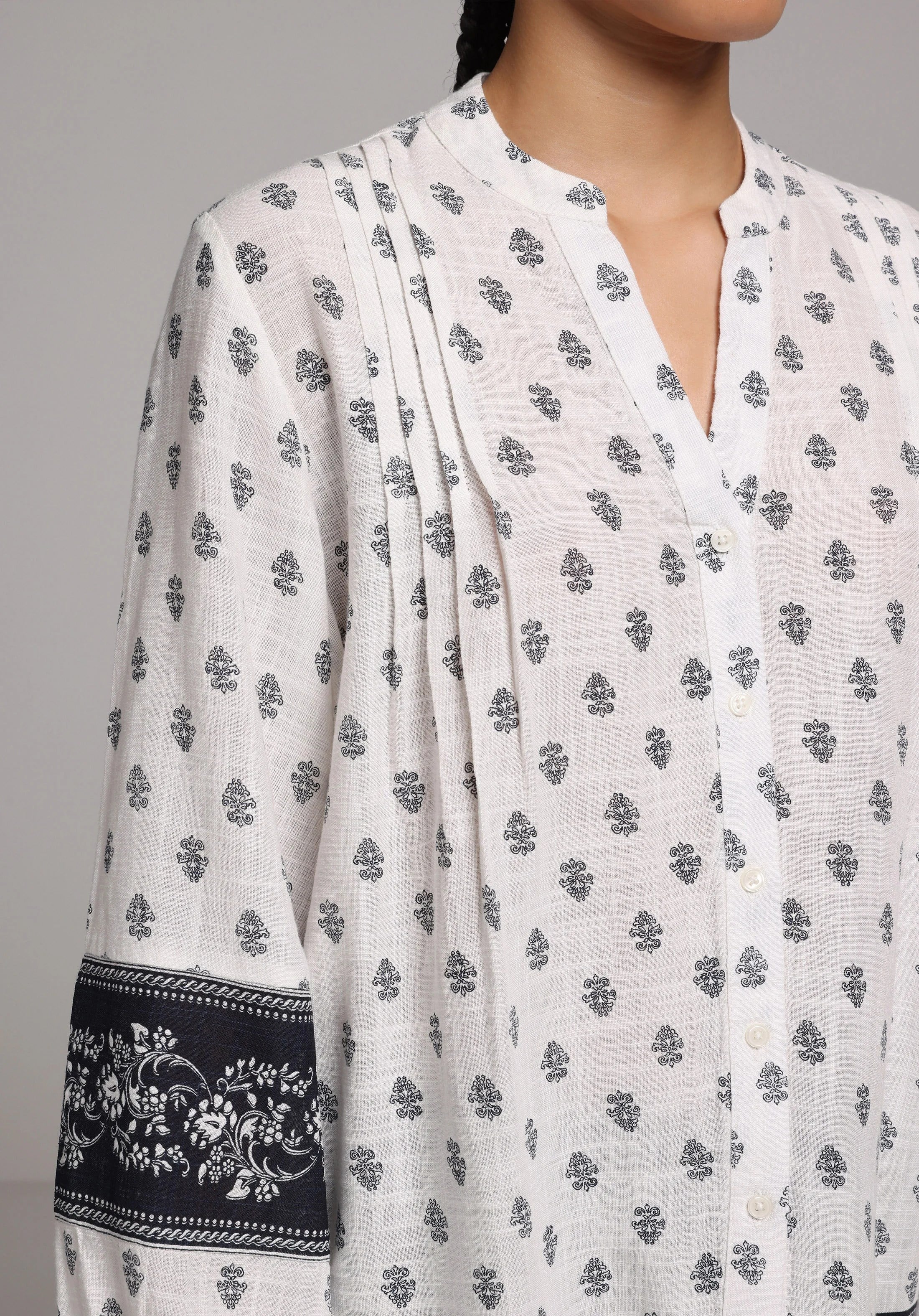 DOKUMA ÜST KADIN UZUN KOL BLUZ Fashion Fit