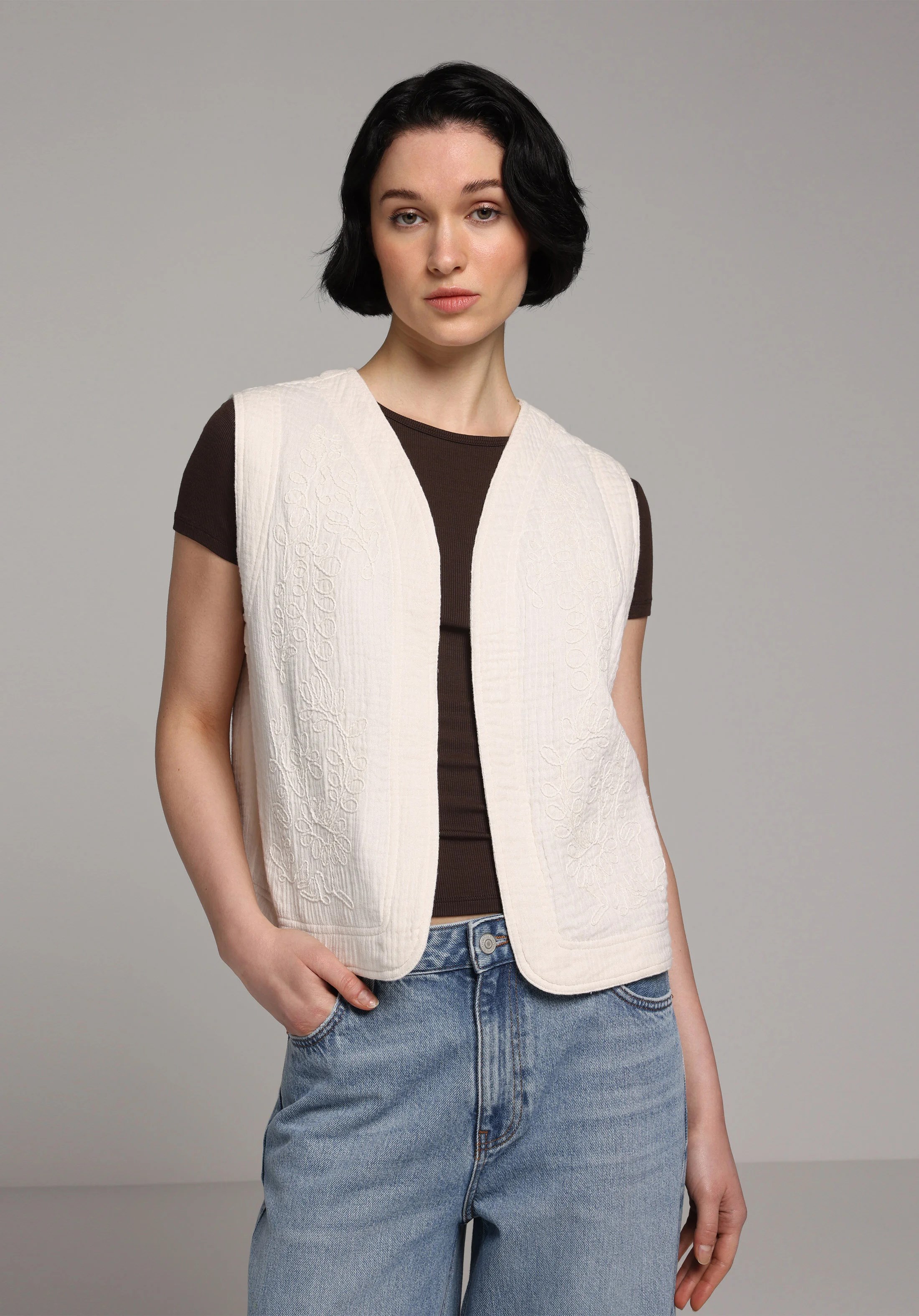 DOKUMA ÜST KADIN YELEK Fashion Fit