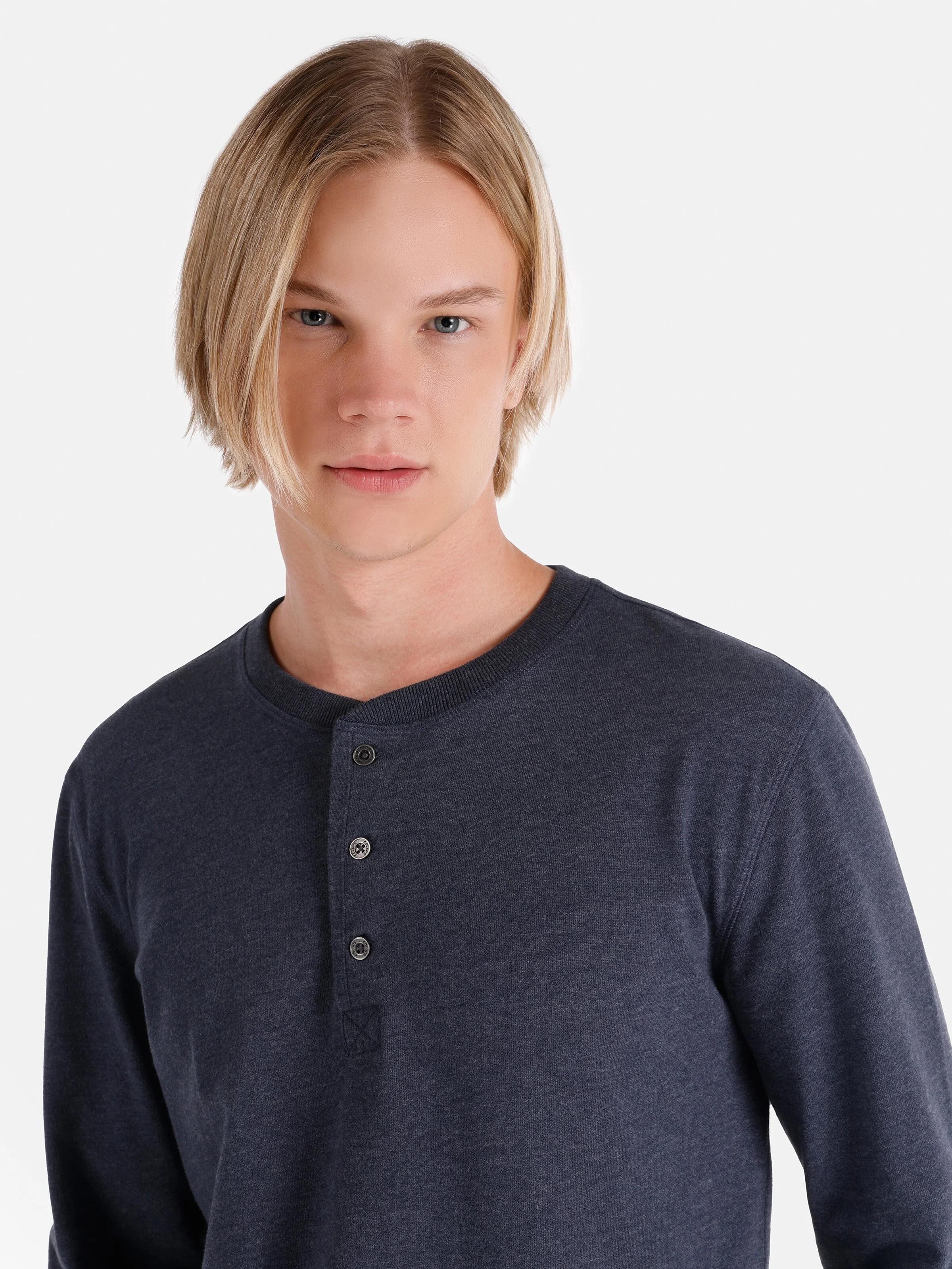 ÖRME ERKEK UZUN KOL T-SHIRT  Slim Fit