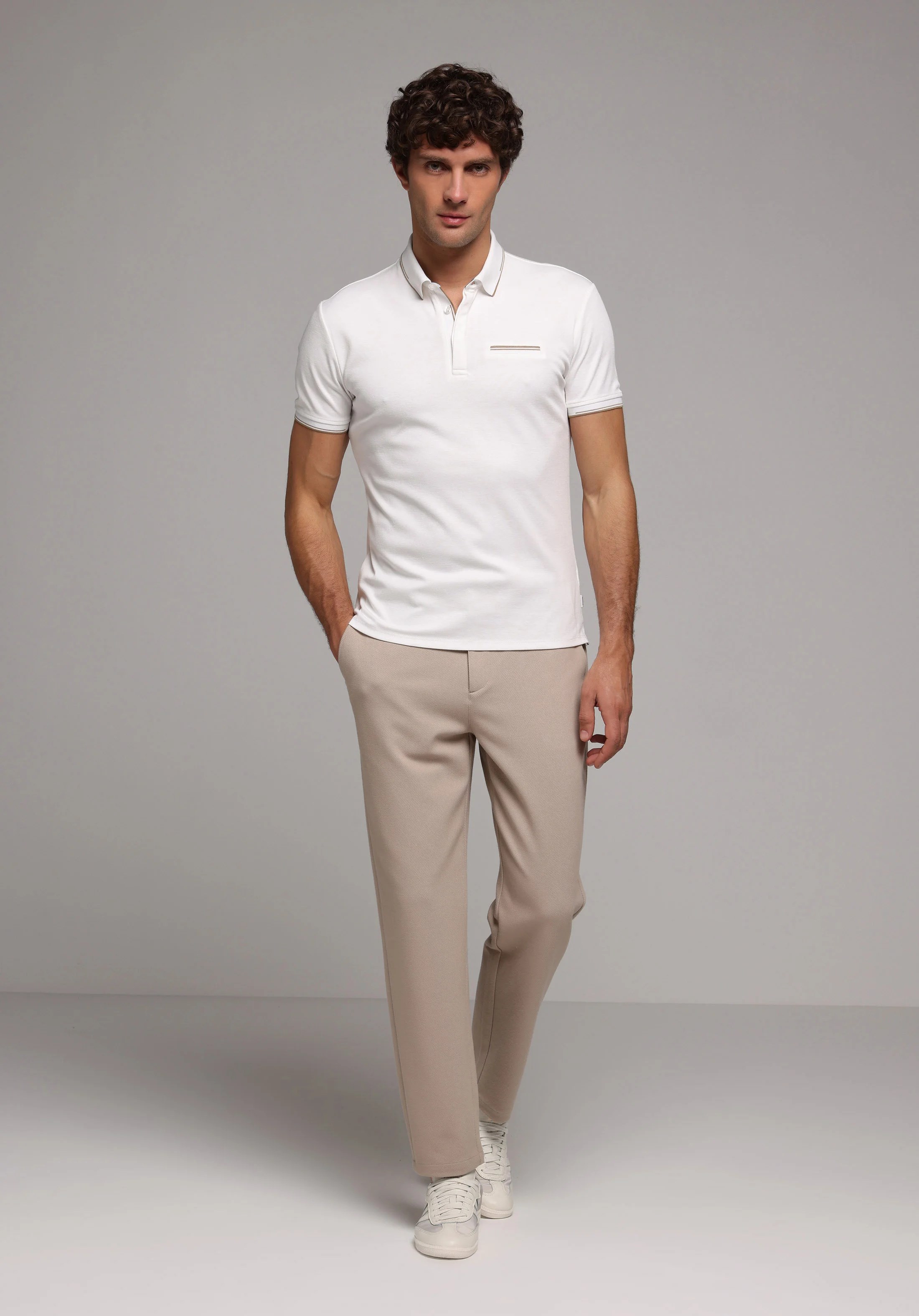 ÖRME ERKEK YAKALI KISA KOL T-SHIRT Slim Fit