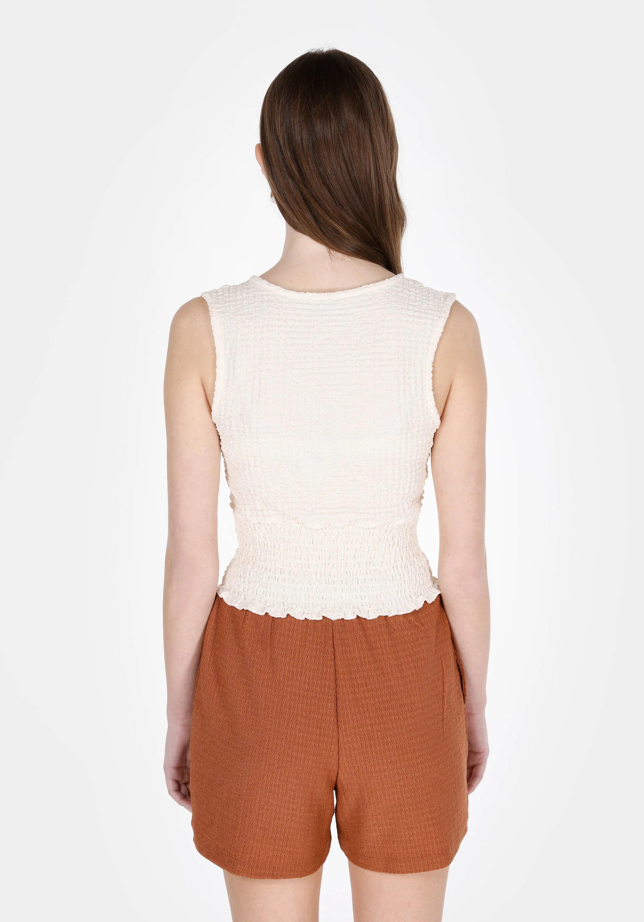 ÖRME KADIN KISA KOL BLUZ Slim Fit