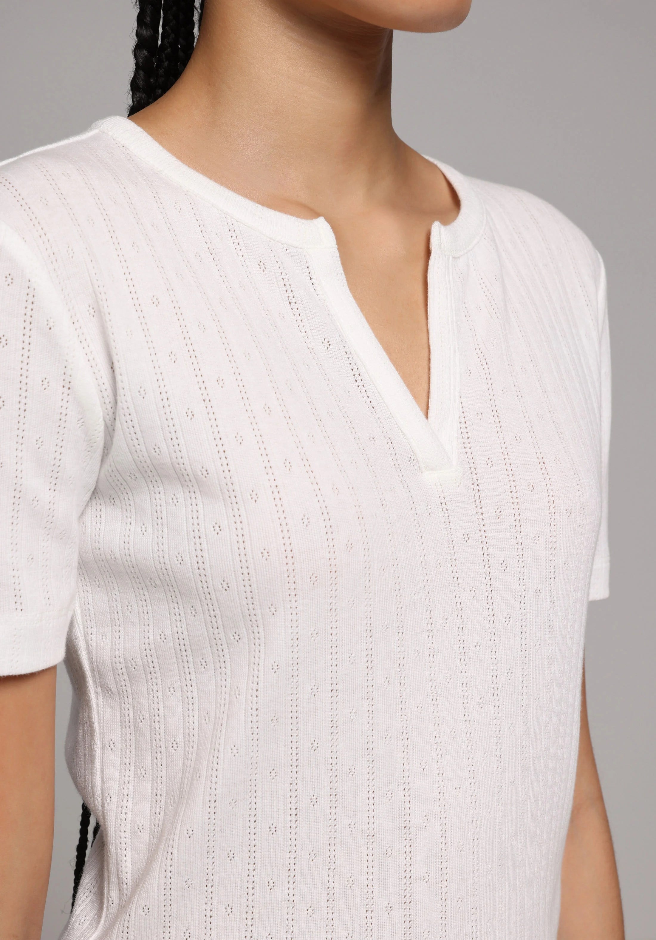 ÖRME KADIN KISA KOL BLUZ Slim Fit