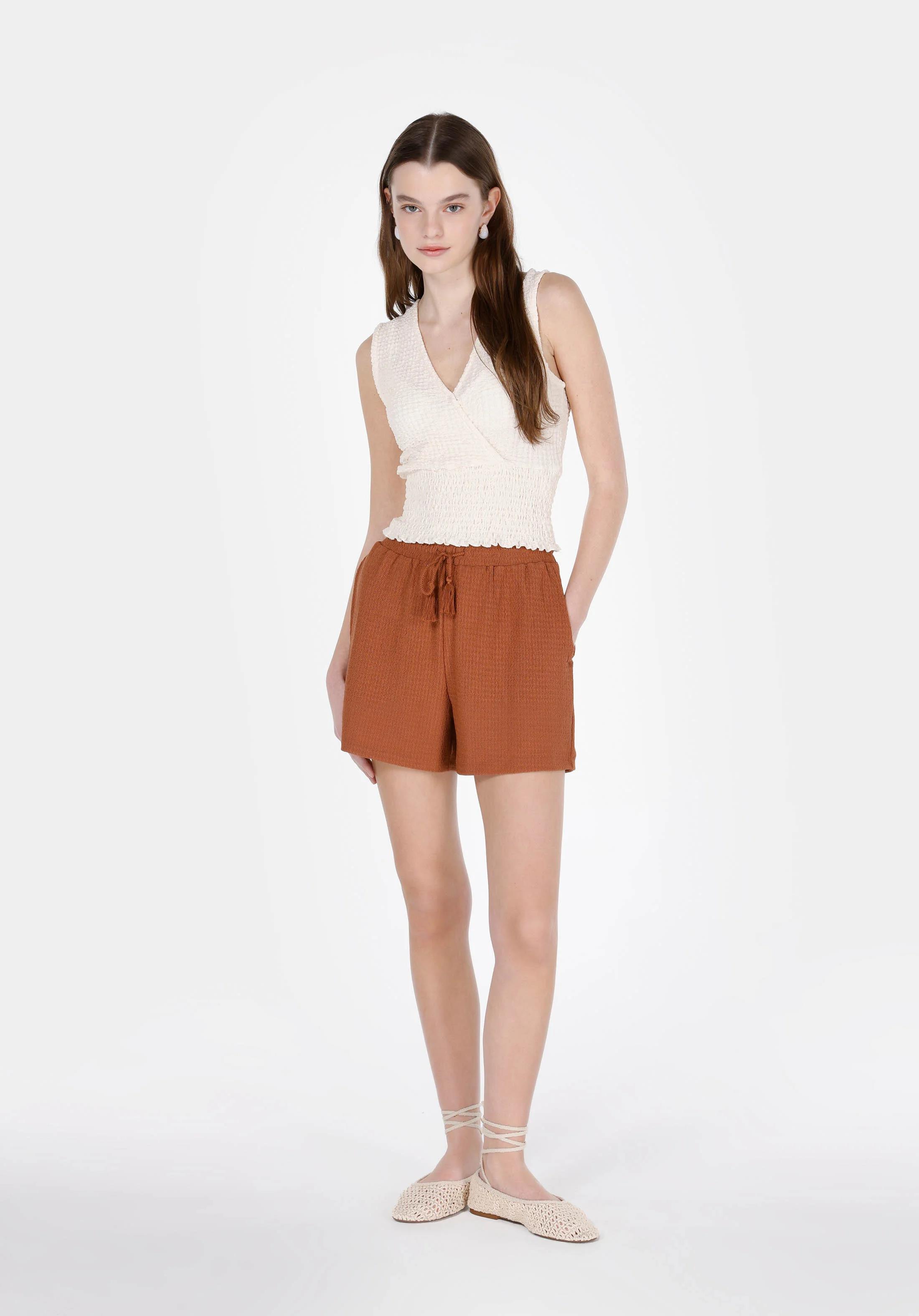 ÖRME KADIN KISA KOL BLUZ Slim Fit
