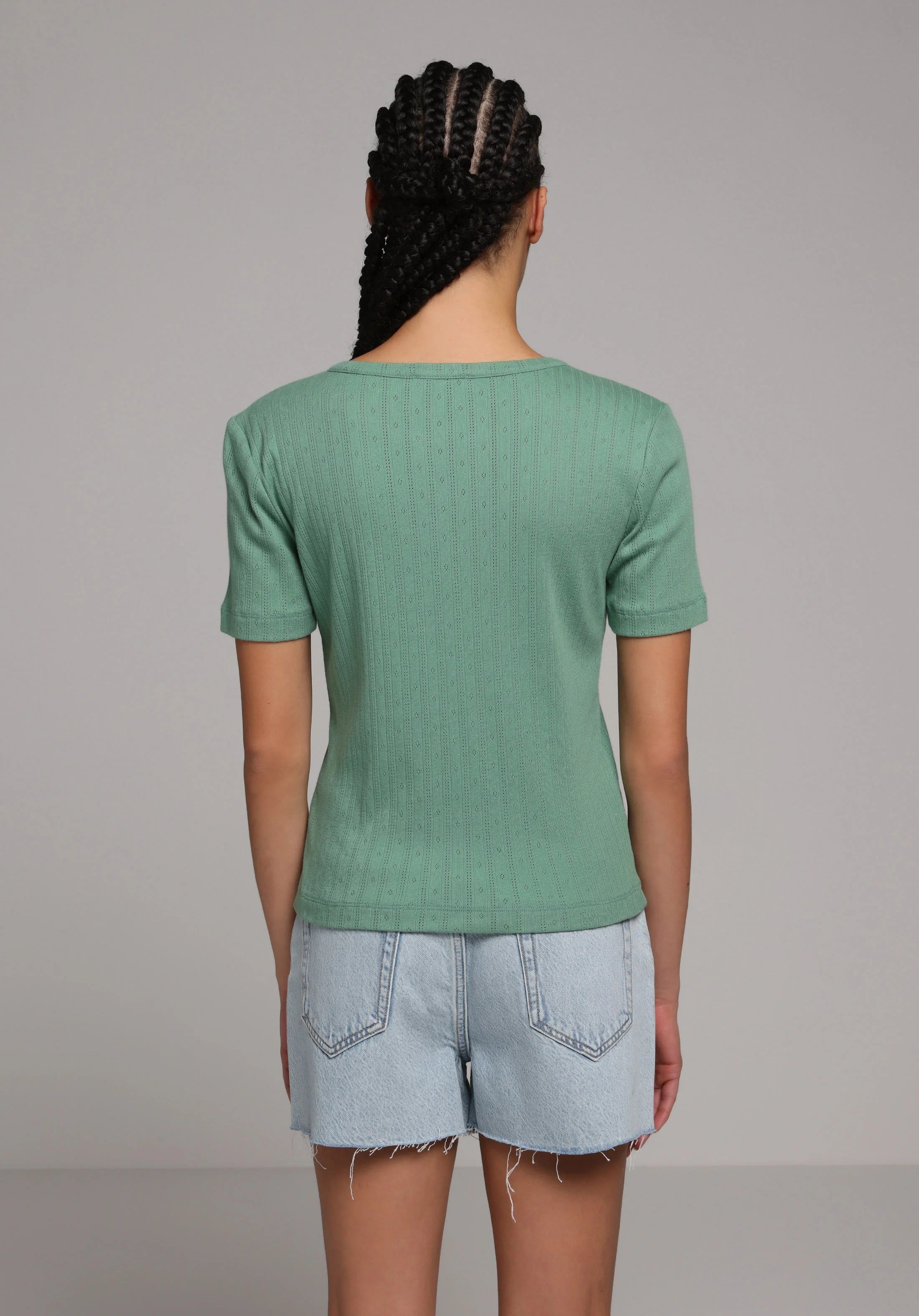ÖRME KADIN KISA KOL BLUZ Slim Fit