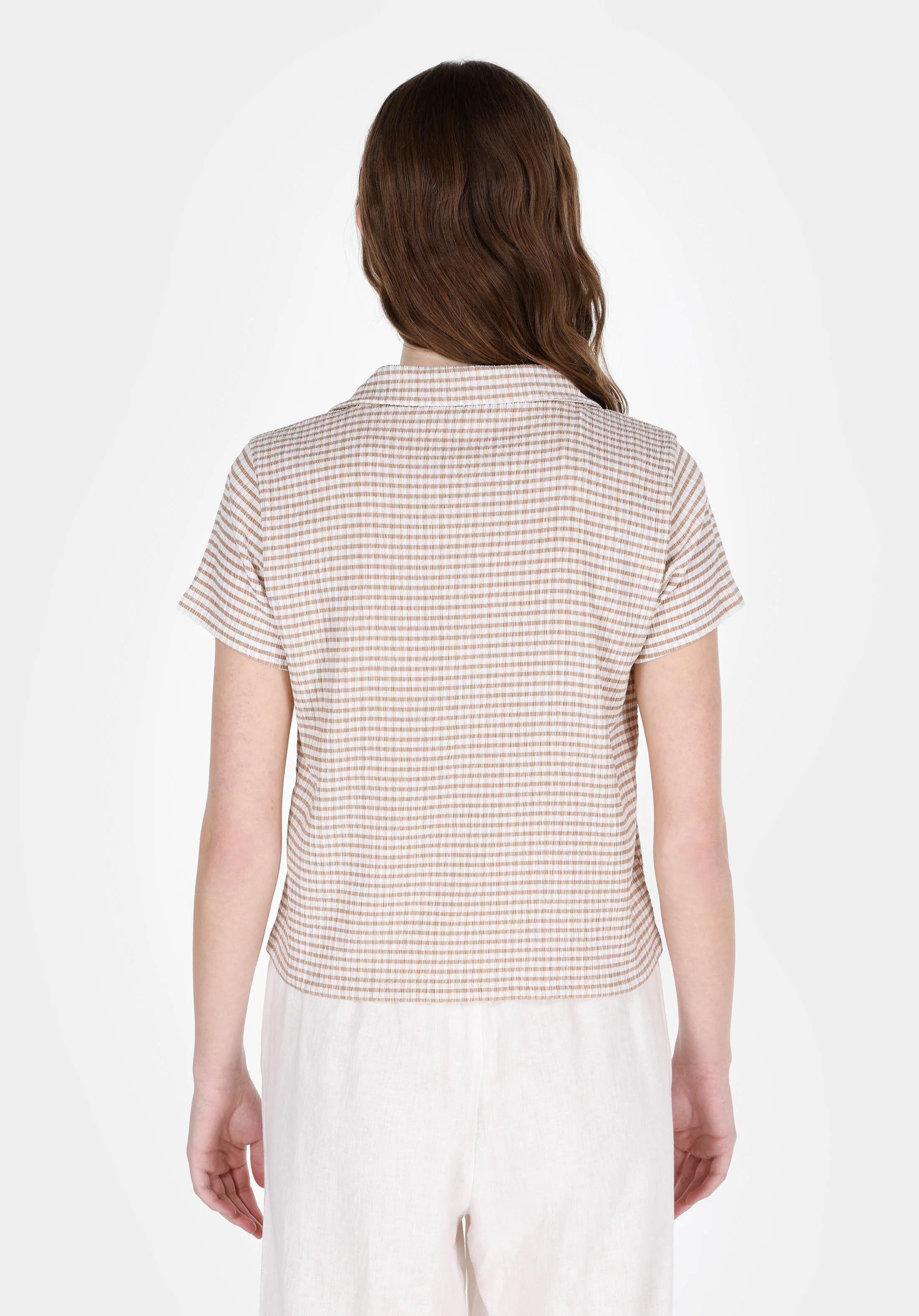 ÖRME KADIN KISA KOL GÖMLEK Slim Fit