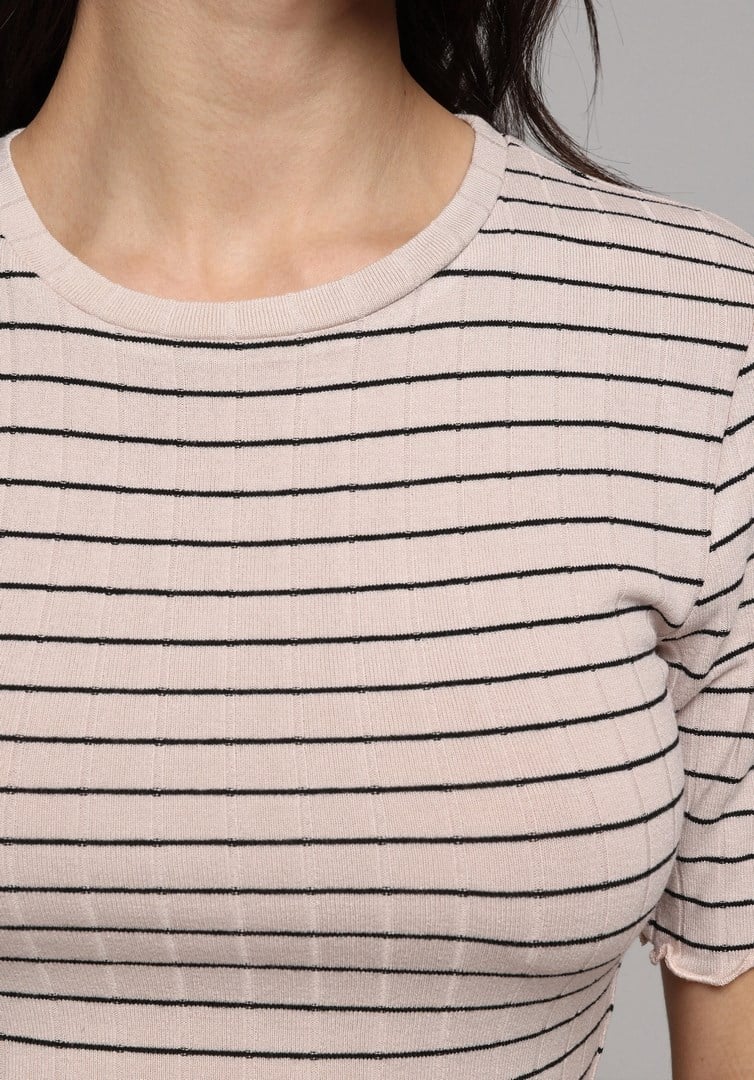 ÖRME KADIN KISA KOL KAZAK Slim Fit