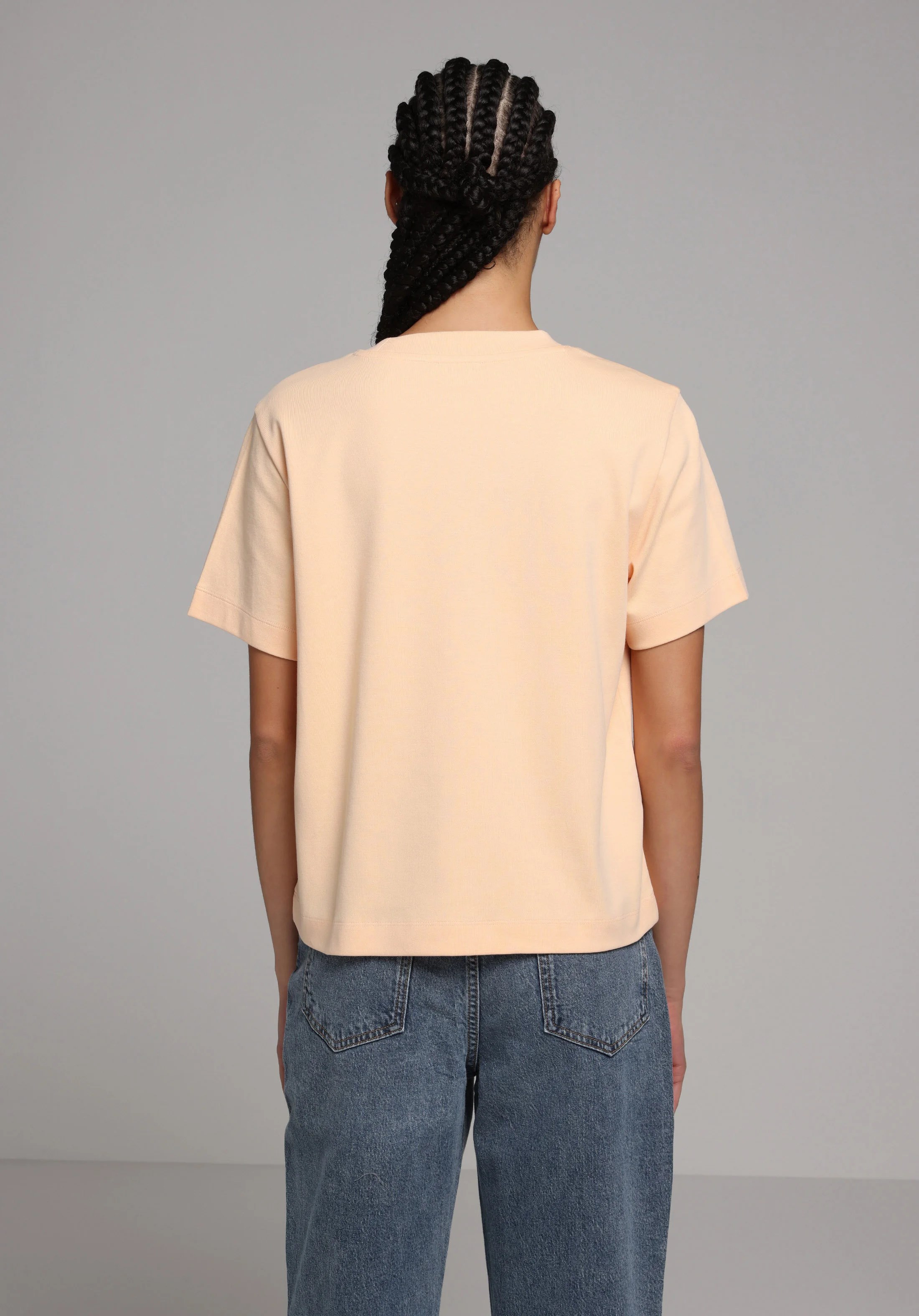 ÖRME KADIN KISA KOL T-SHIRT Boxy Fit