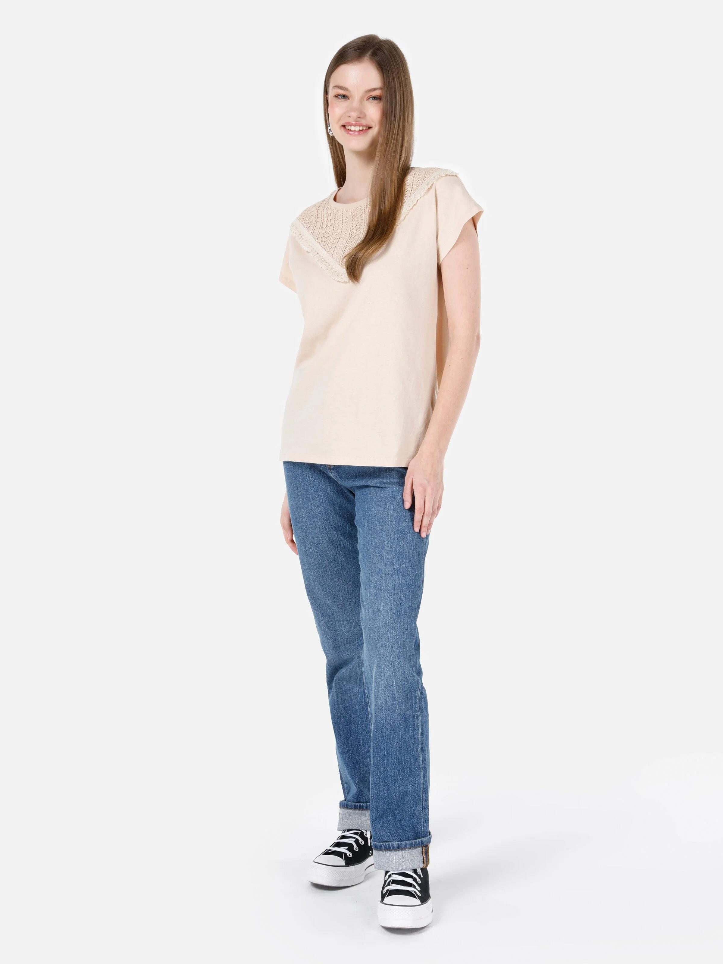 ÖRME KADIN KISA KOL T-SHIRT Regular Fit