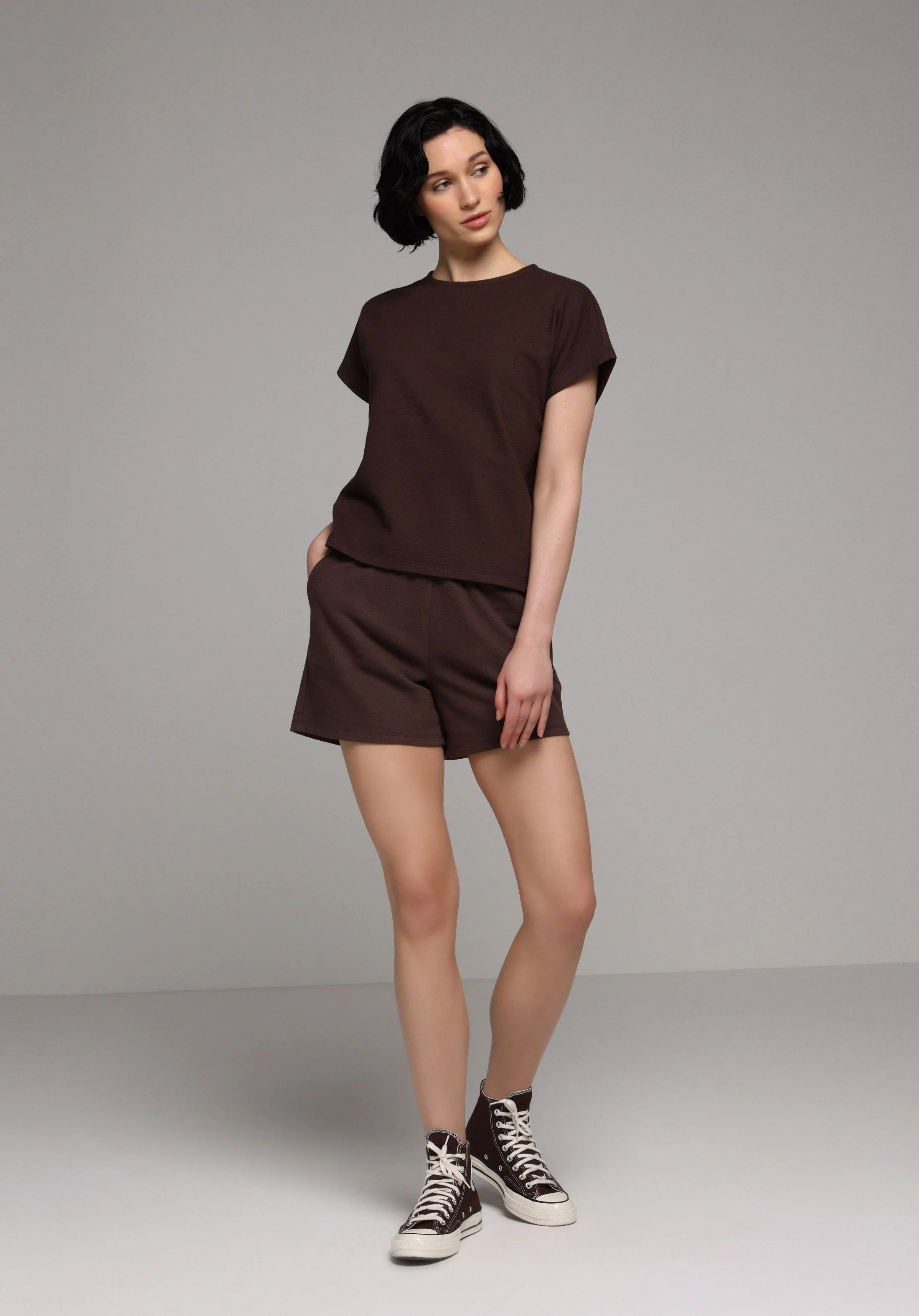 ÖRME KADIN KISA KOL T-SHIRT Regular Fit