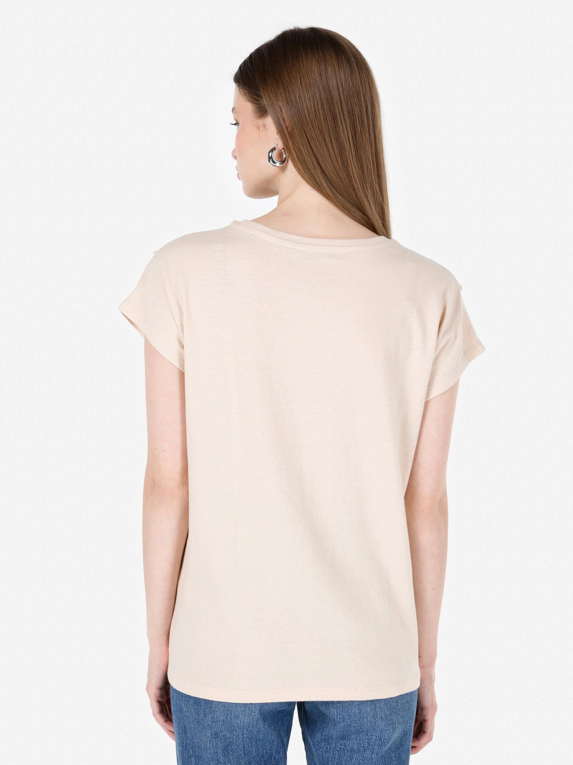ÖRME KADIN KISA KOL T-SHIRT Regular Fit
