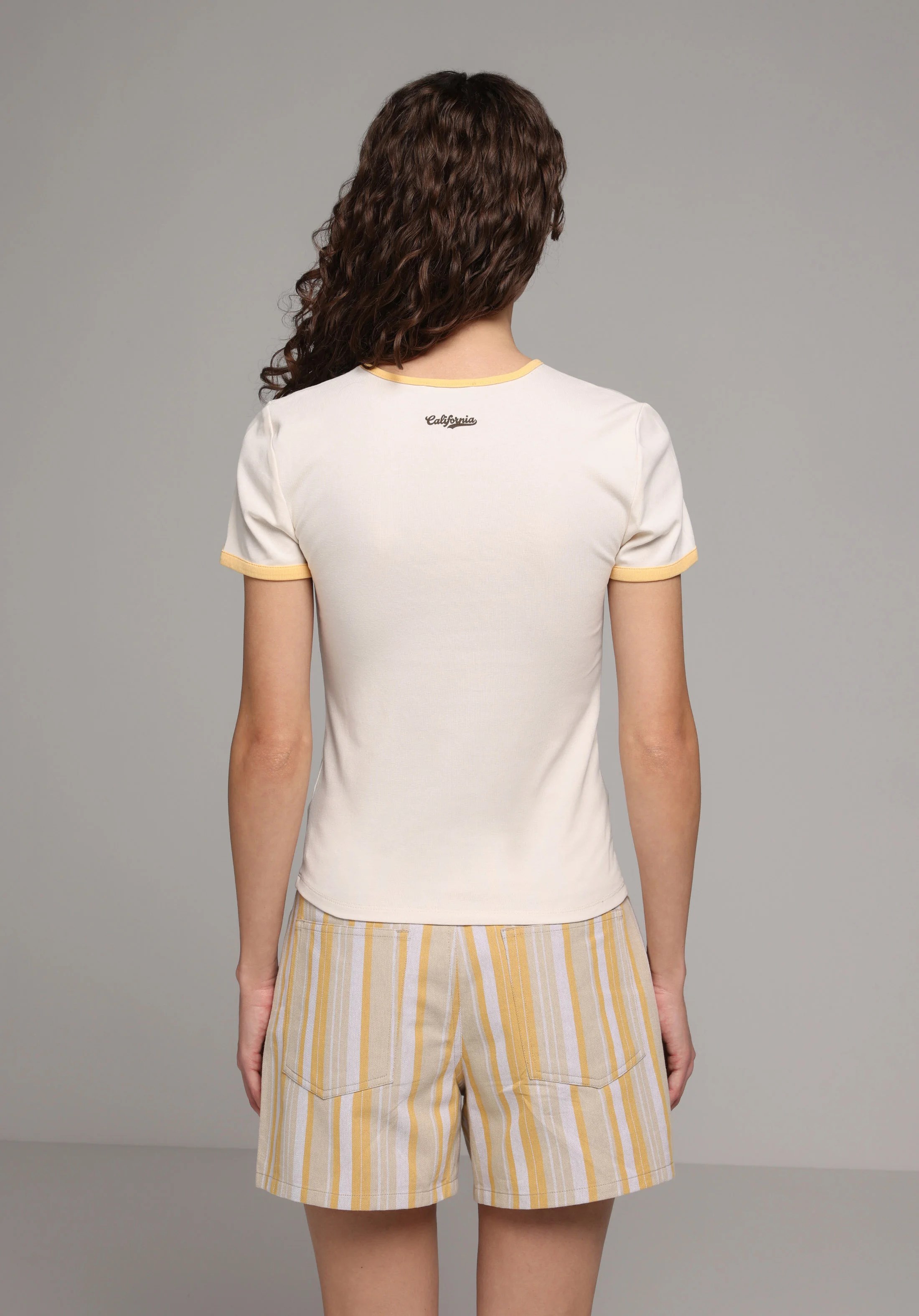 ÖRME KADIN KISA KOL T-SHIRT Slim Fit