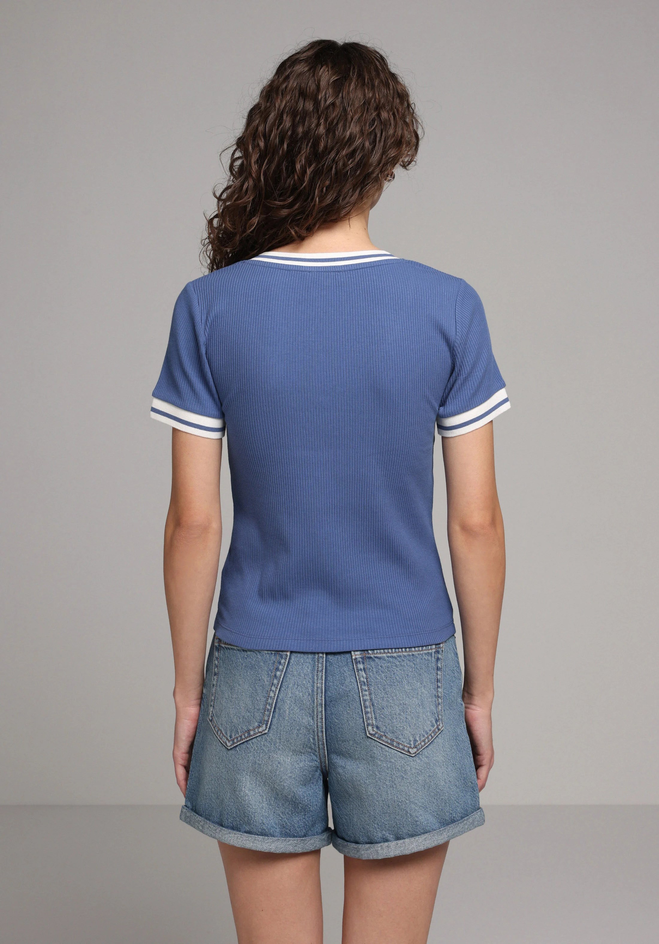 ÖRME KADIN KISA KOL T-SHIRT Slim Fit