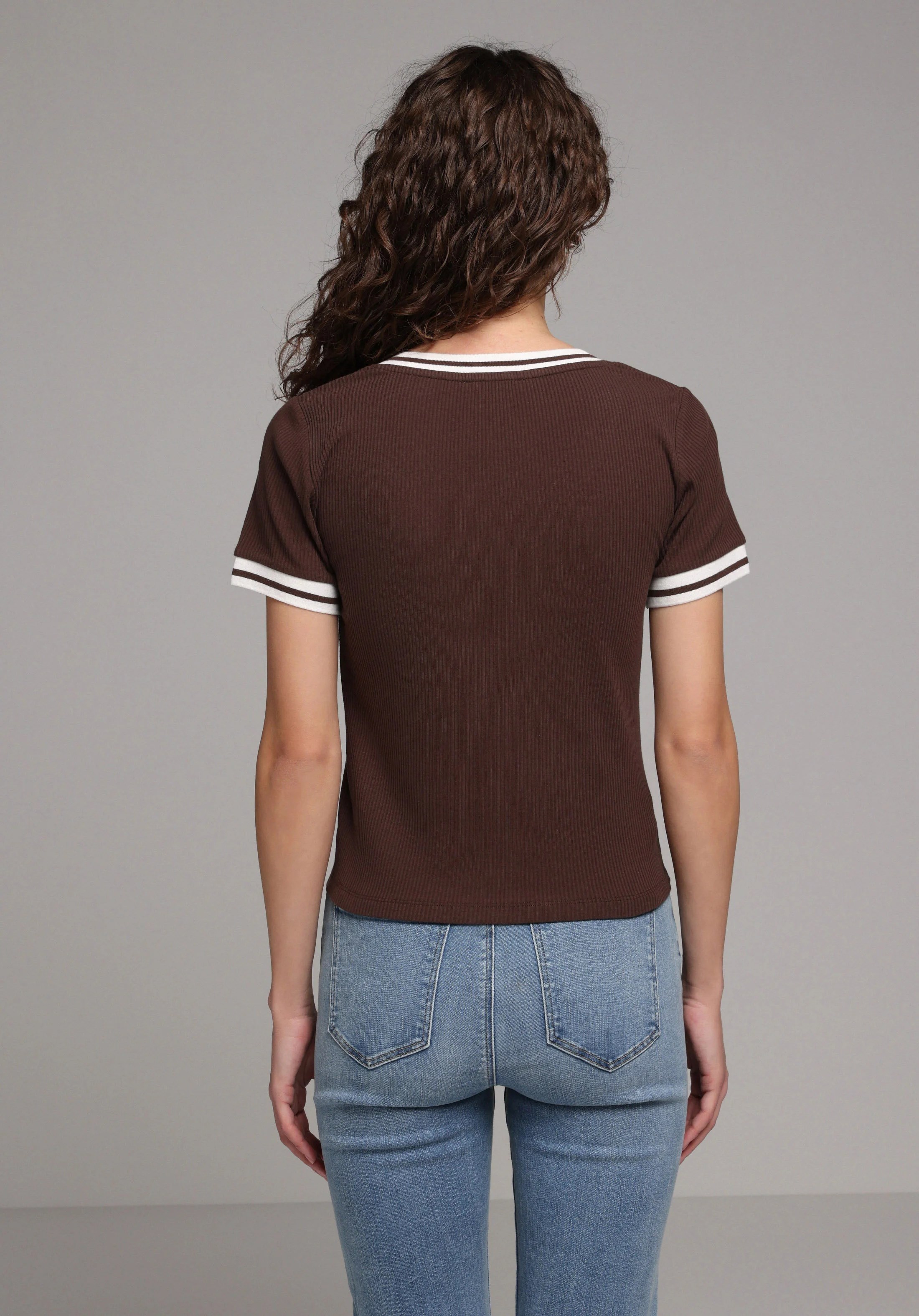 ÖRME KADIN KISA KOL T-SHIRT Slim Fit