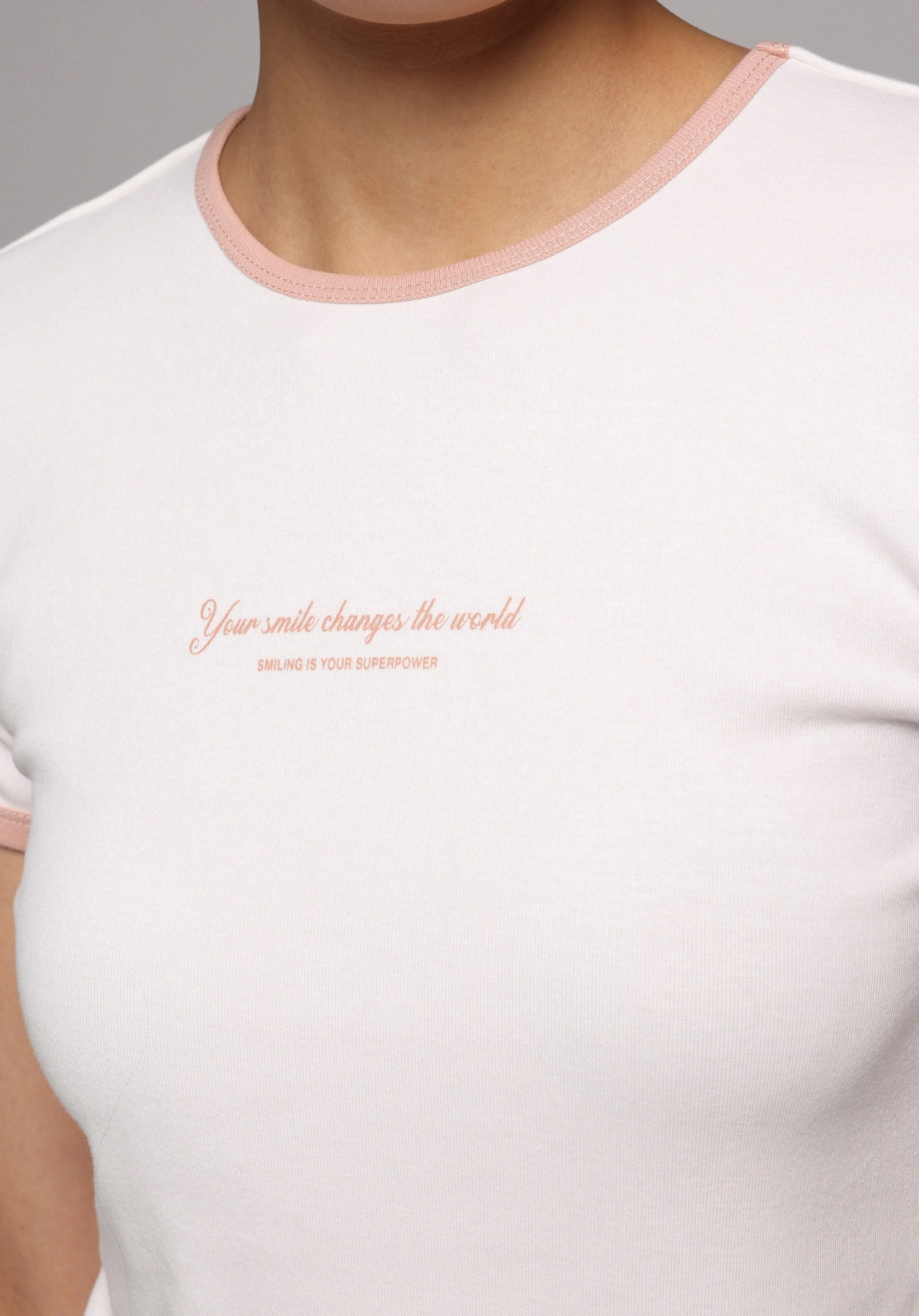 ÖRME KADIN KISA KOL T-SHIRT Slim Fit