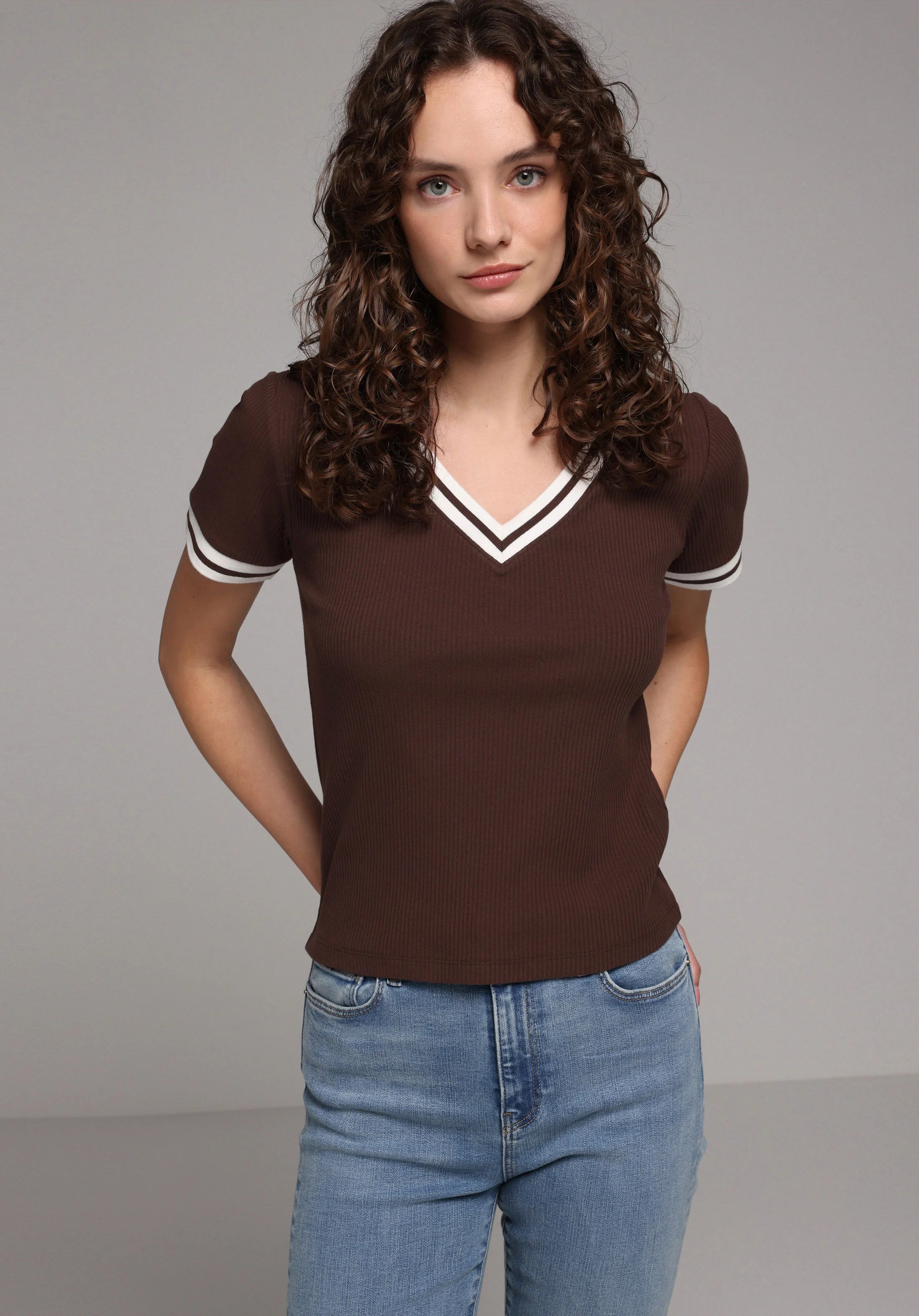 ÖRME KADIN KISA KOL T-SHIRT Slim Fit