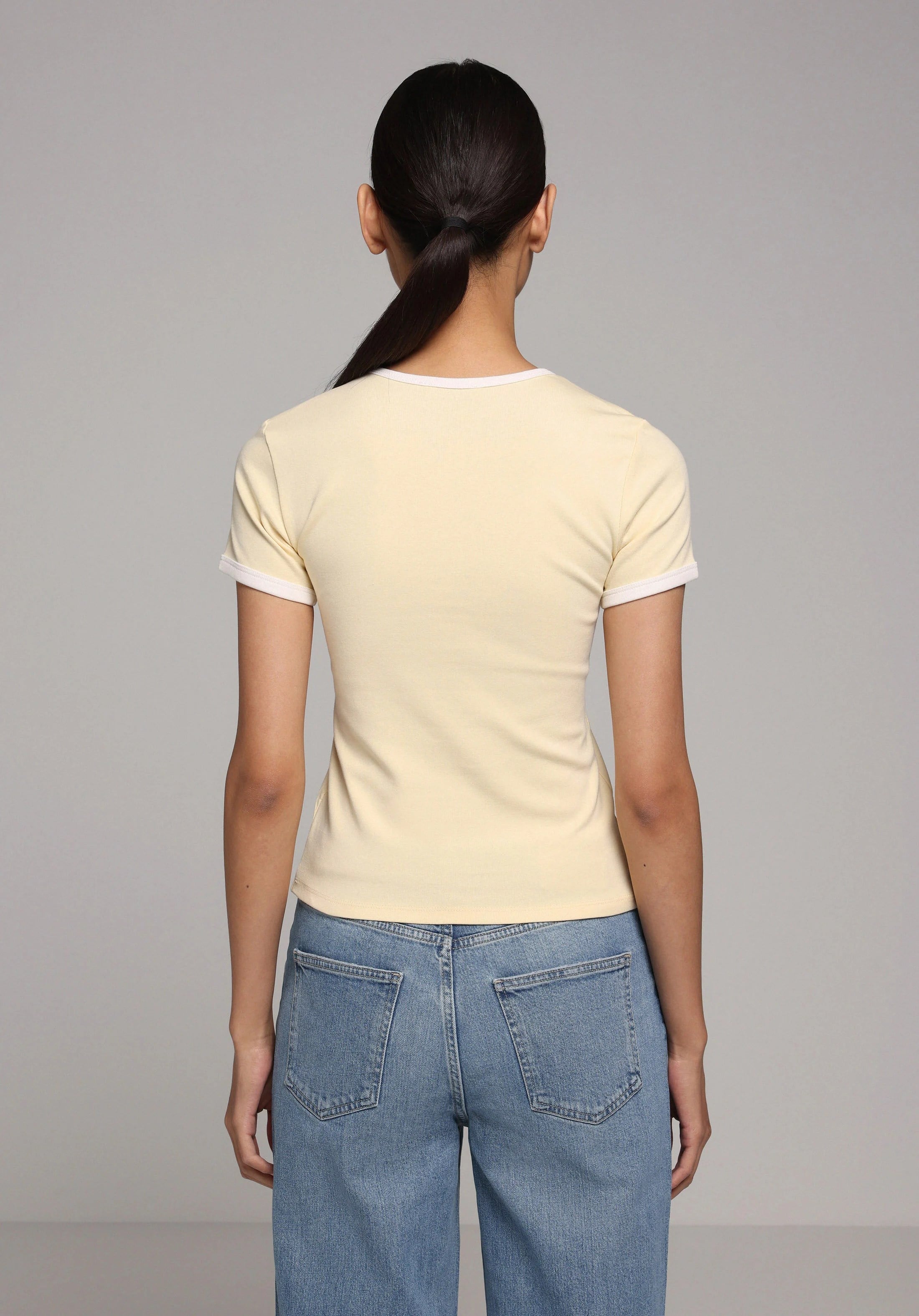 ÖRME KADIN KISA KOL T-SHIRT Slim Fit