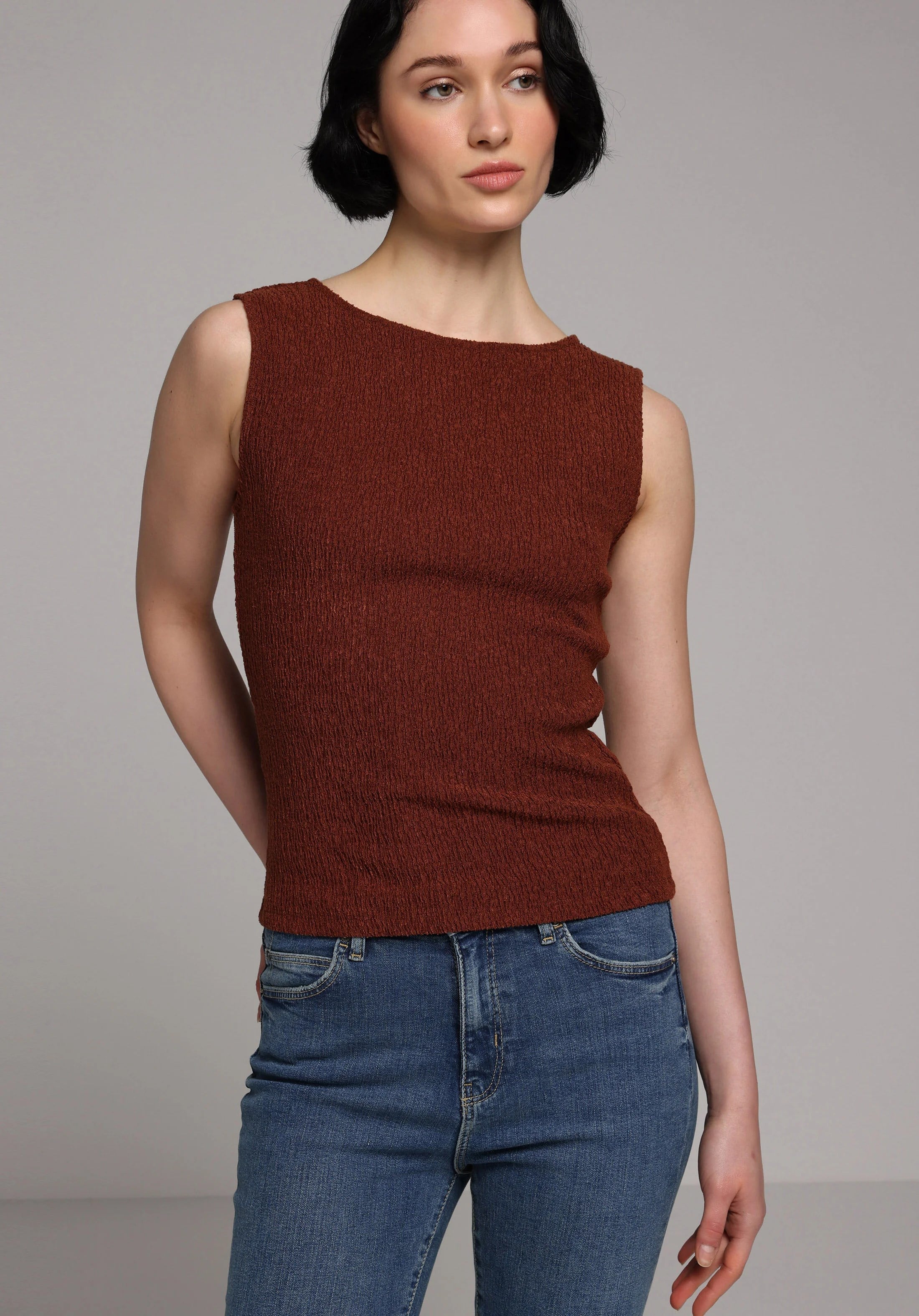 ÖRME KADIN KOLSUZ BLUZ Slim Fit