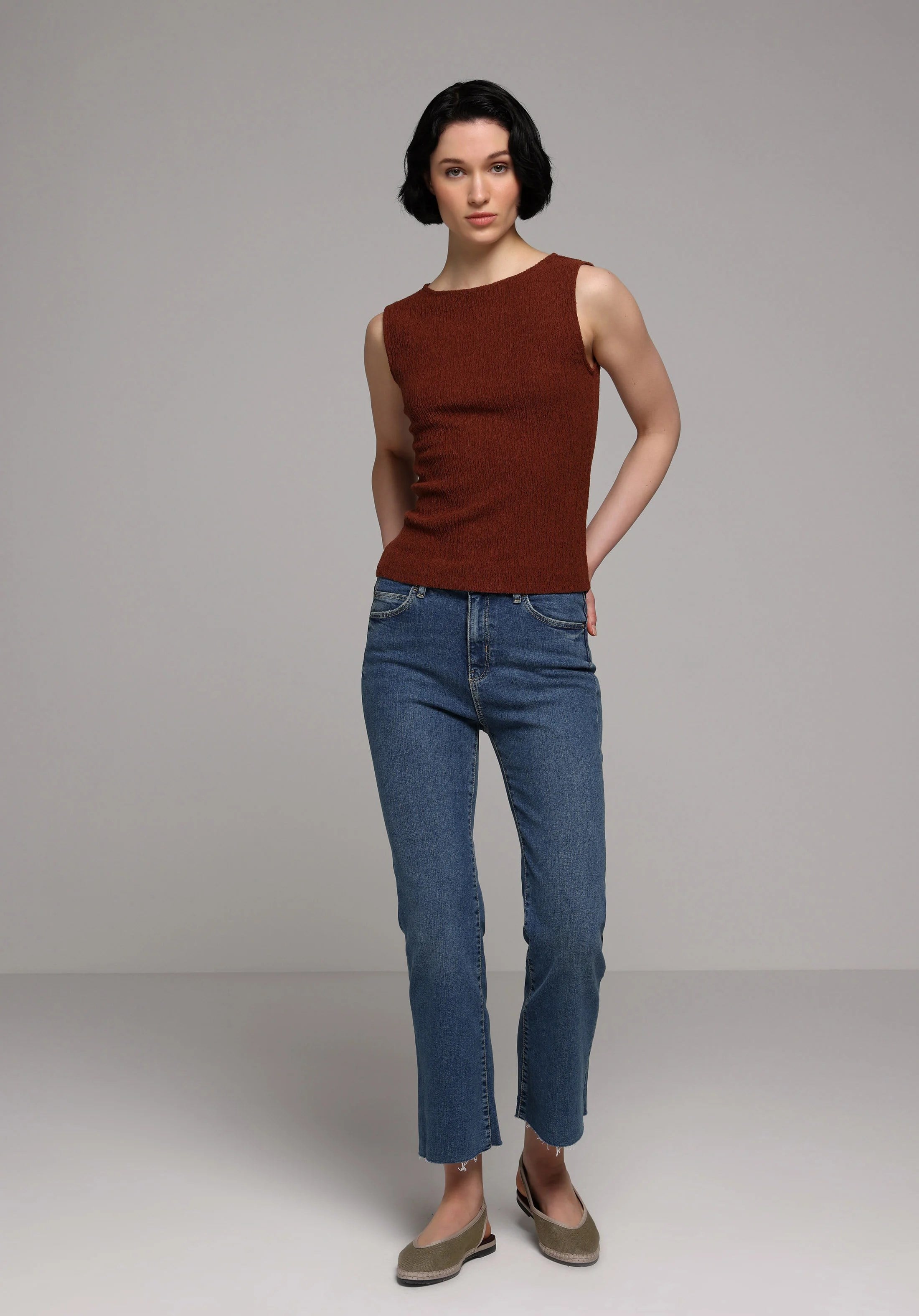 ÖRME KADIN KOLSUZ BLUZ Slim Fit
