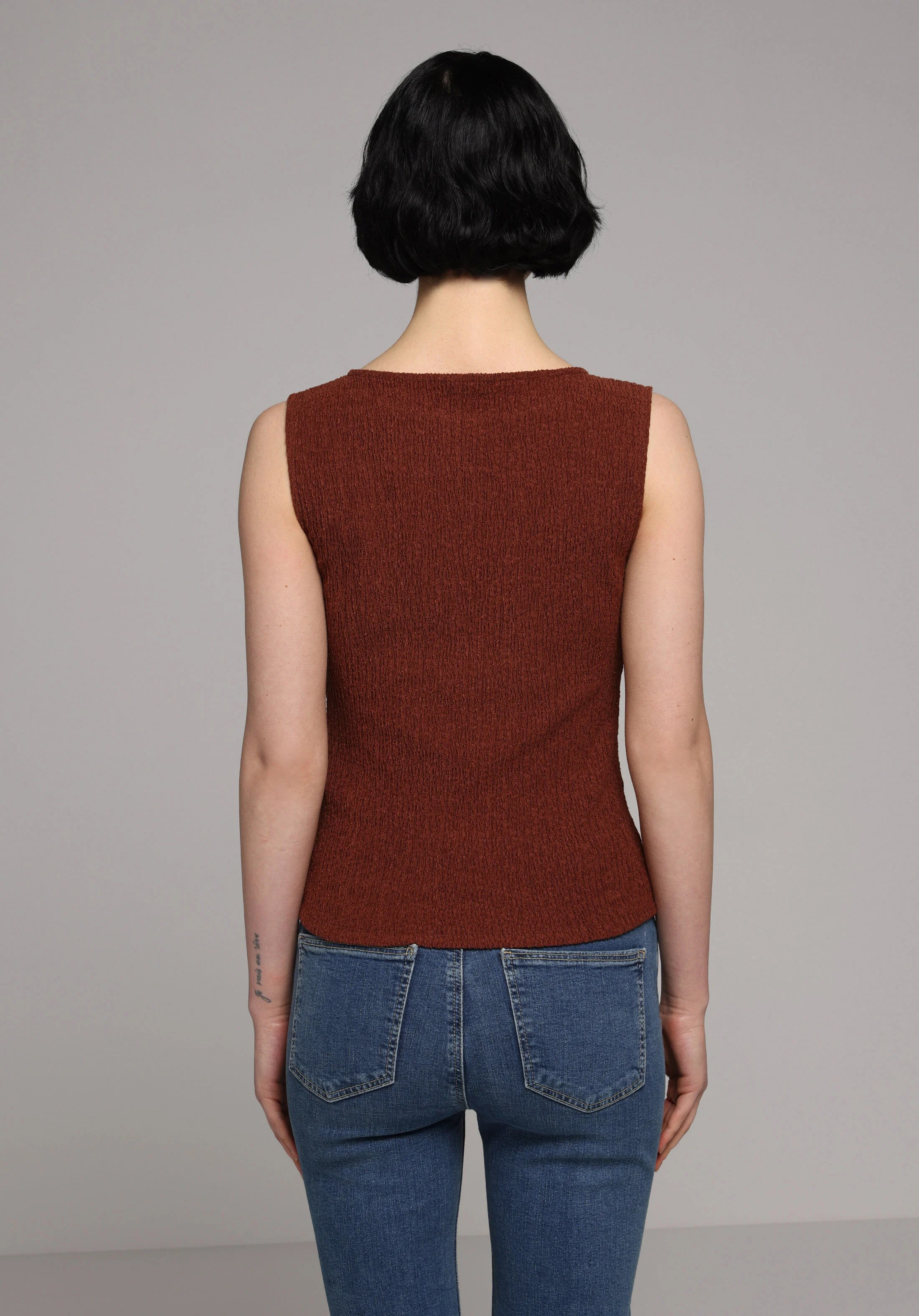 ÖRME KADIN KOLSUZ BLUZ Slim Fit