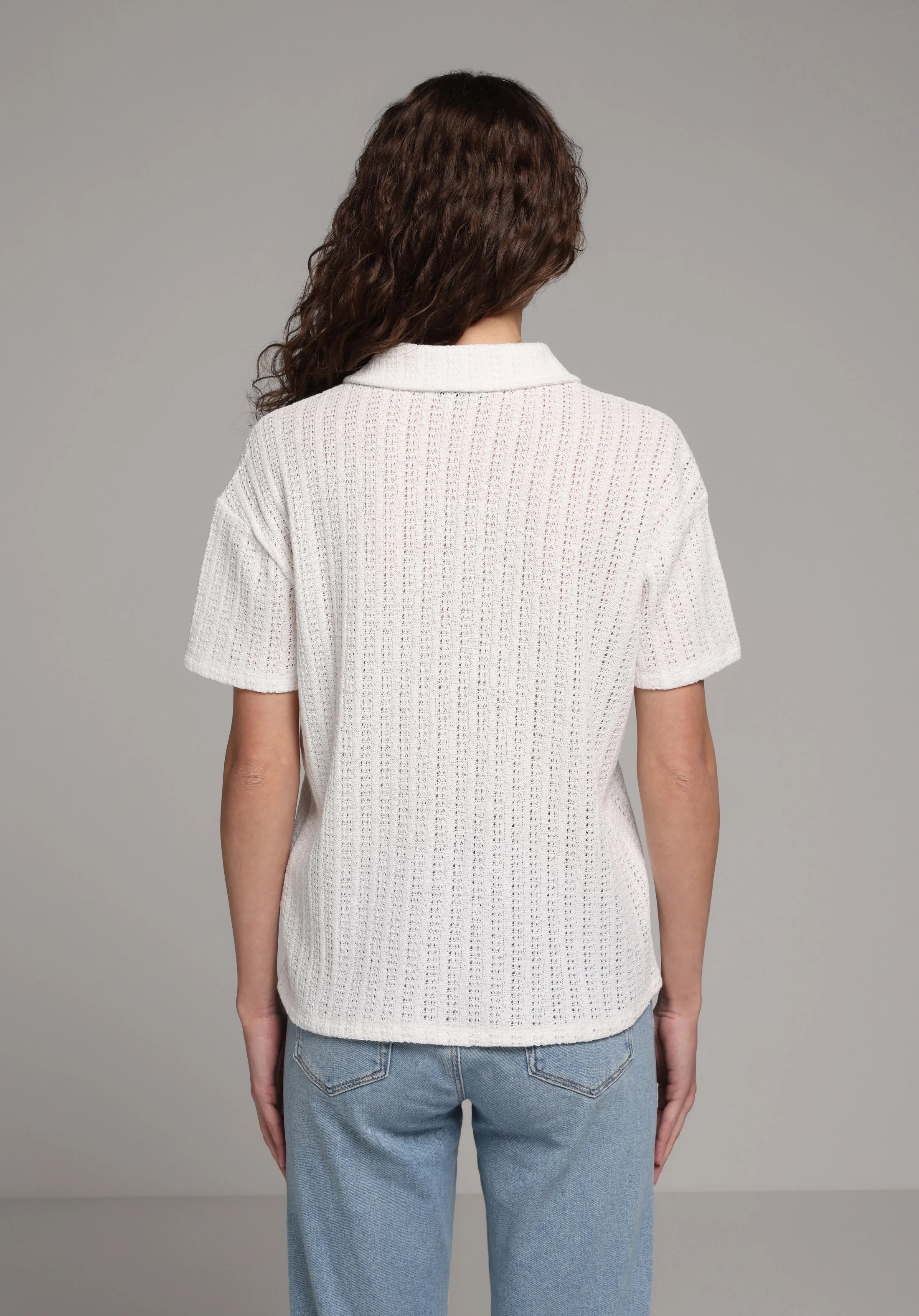 ÖRME KADIN YAKALI KISA KOL T-SHIRT Regular Fit