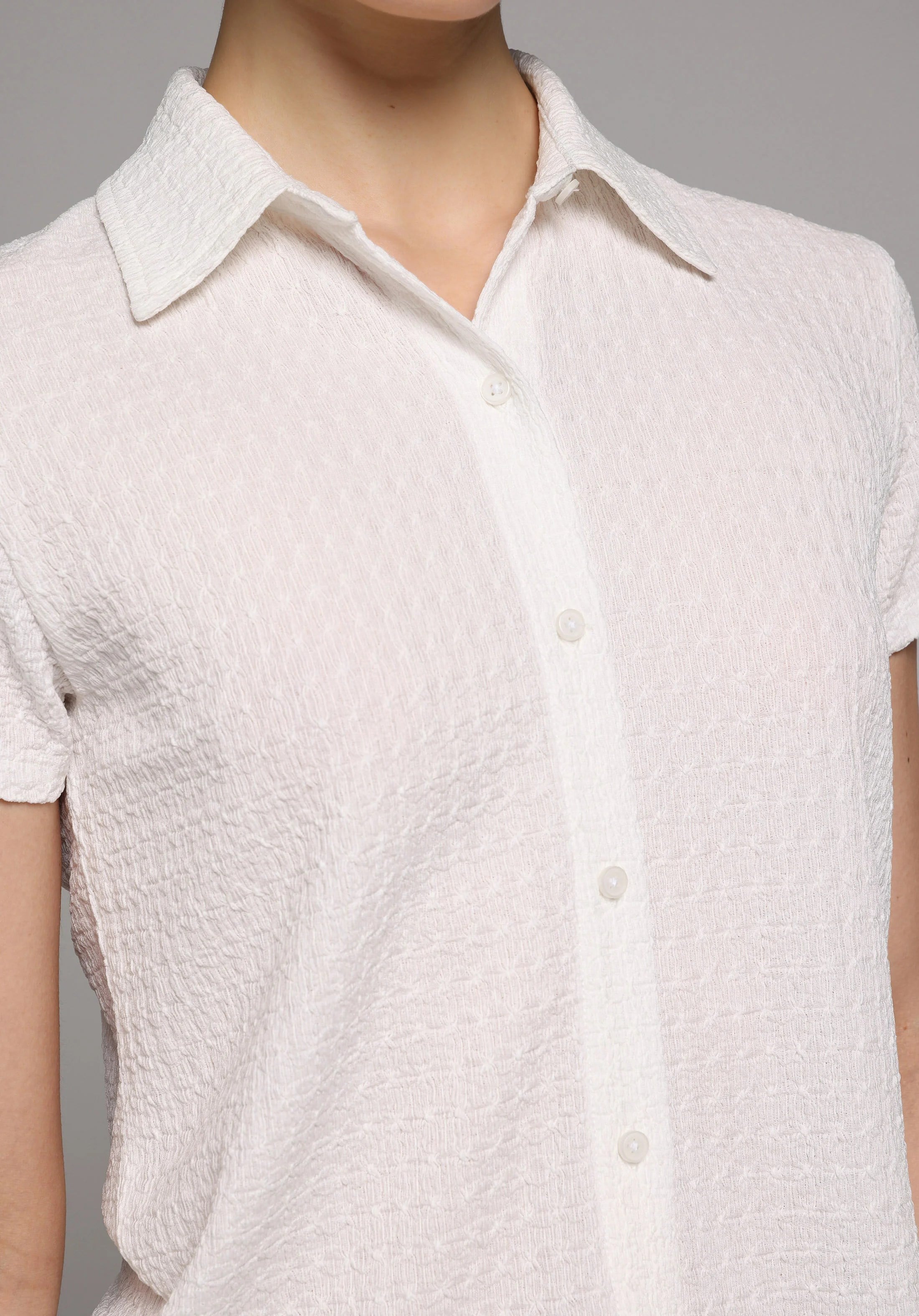ÖRME KADIN YAKALI KISA KOL T-SHIRT Slim Fit