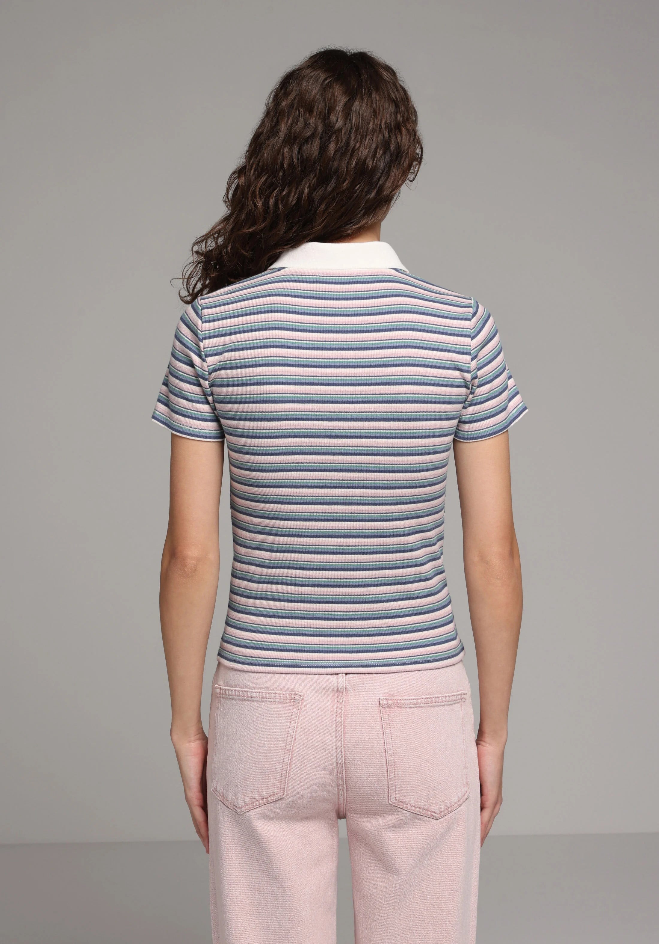 ÖRME KADIN YAKALI KISA KOL T-SHIRT Slim Fit